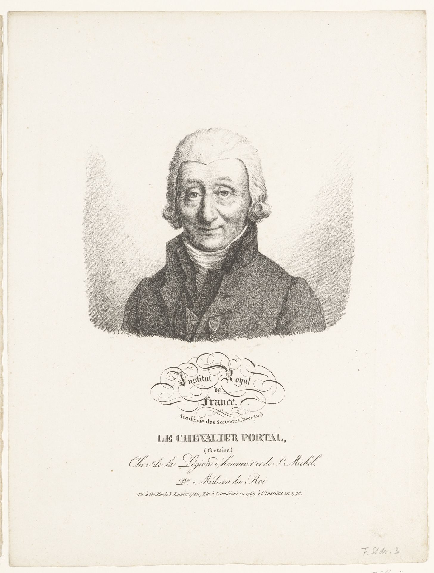 Portret van de arts Antoine Portal by Julien-Léopold Boilly