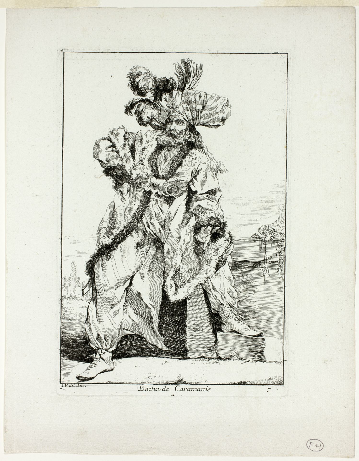 Bacha de Caramanie, plate seven from Caravanne du Sultan à la Mecque by Joseph Marie Vien