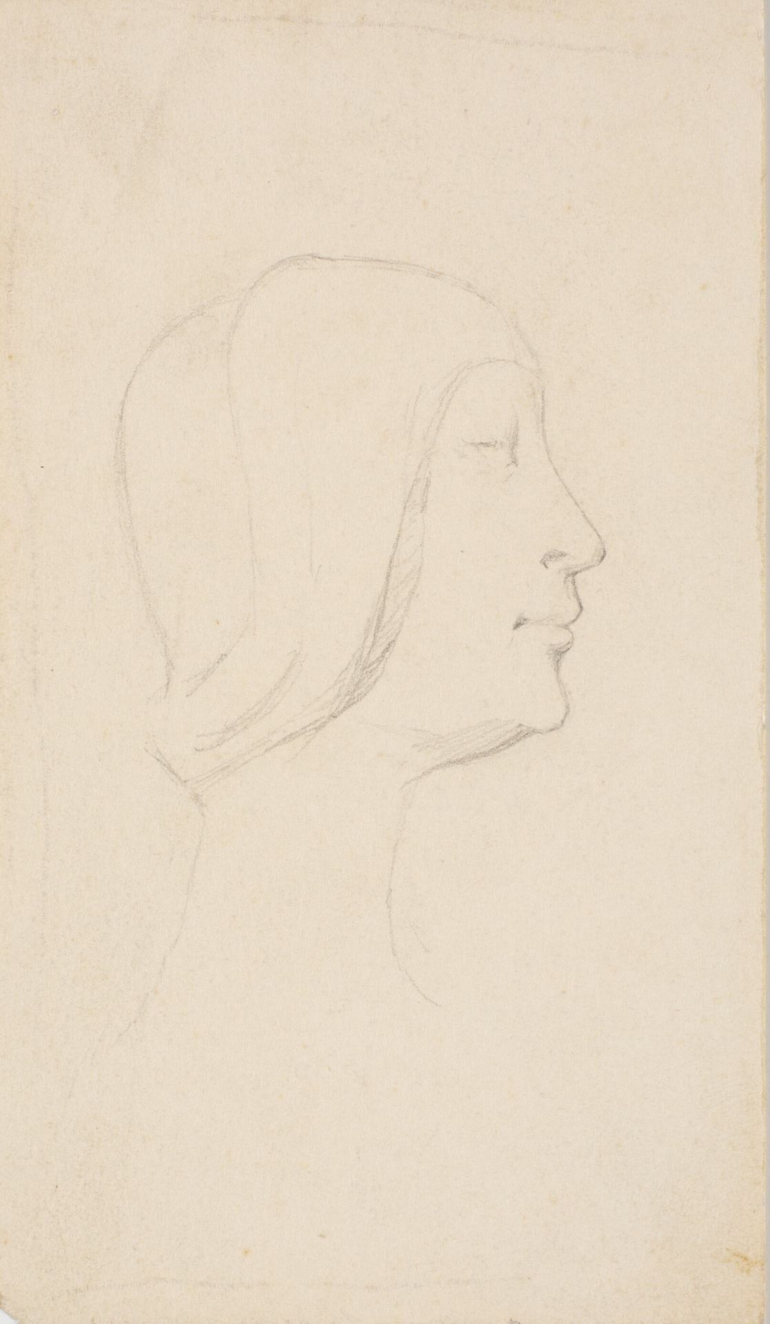 Studie efter Francesco Lauranas buste af Eleonora d'Aragona i museet i Palermo. Profil t.h. by L.A. Ring
