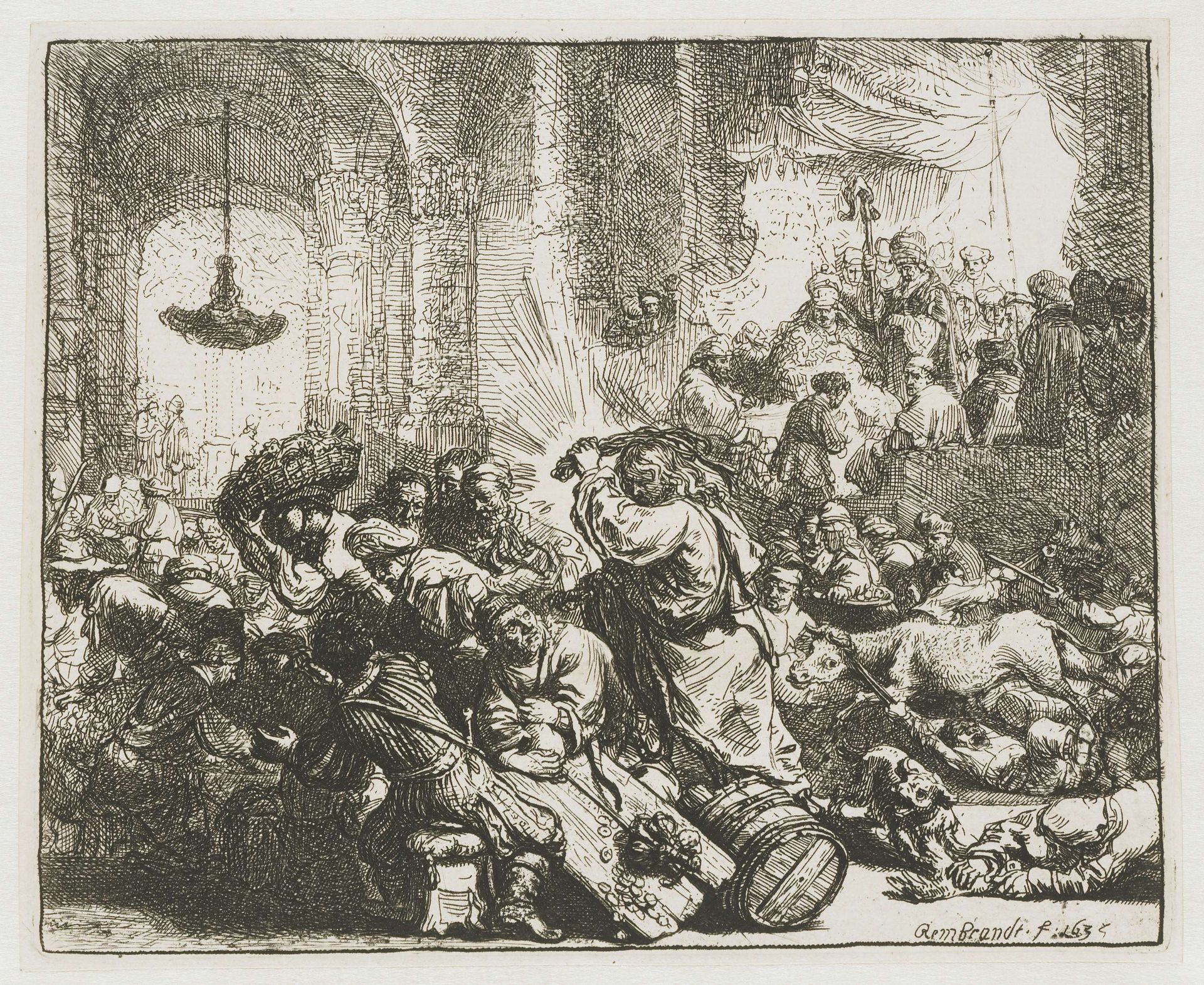 Christ driving the money changers from the temple by Rembrandt van Rijn