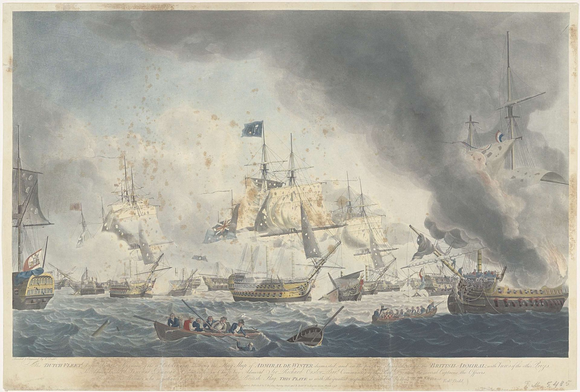 Slag bij Kamperduin (1797): nederlaag van de Bataafse vloot by Robert Dodd