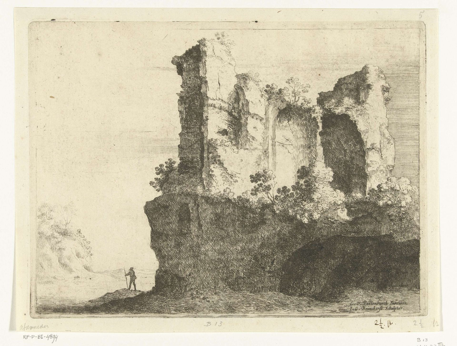 Ruïnes van het Nymphaeum Alexandri by Jan Gerritsz van Bronckhorst