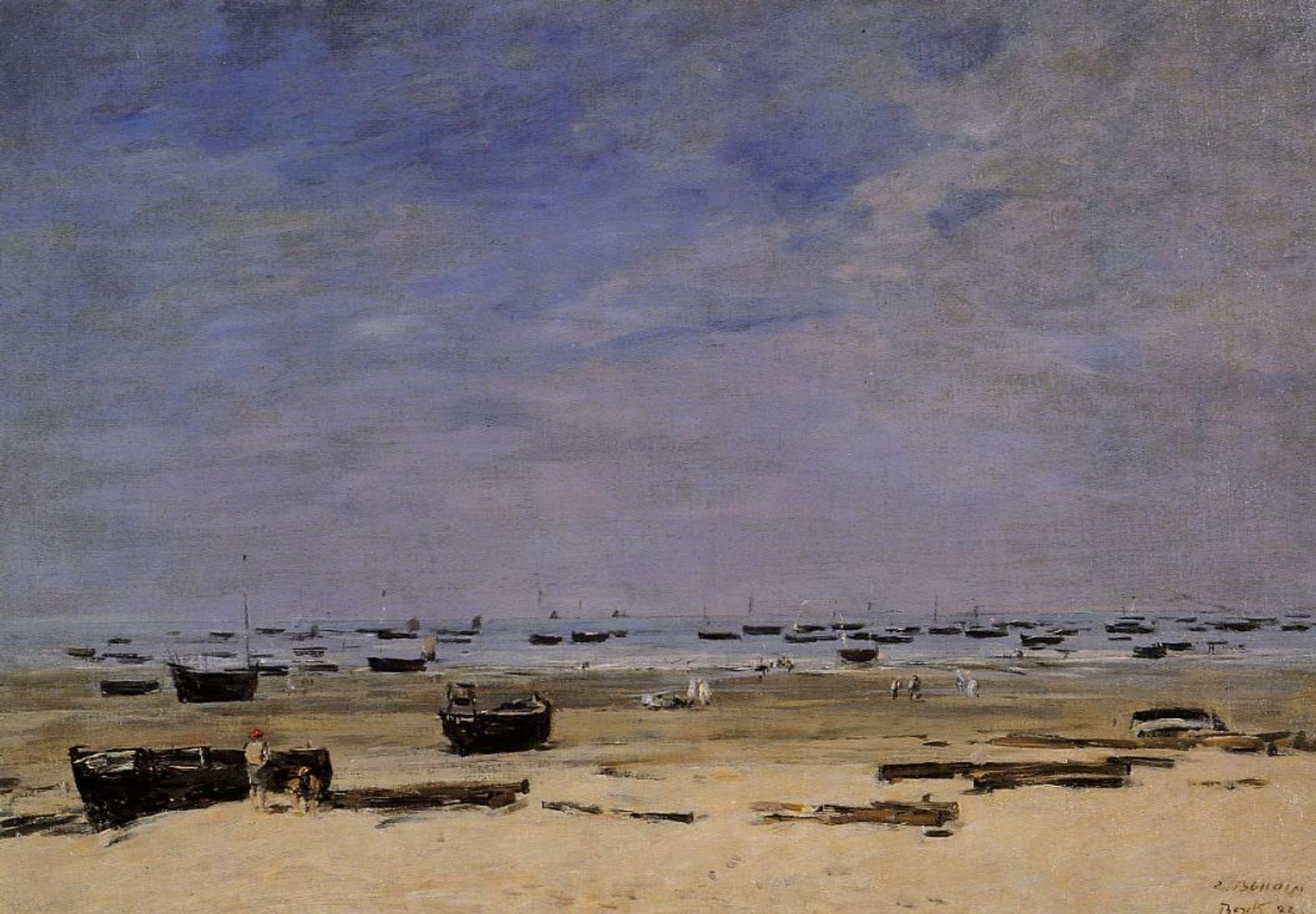 The Coastline at Berck at Low Tide by Eugène Boudin