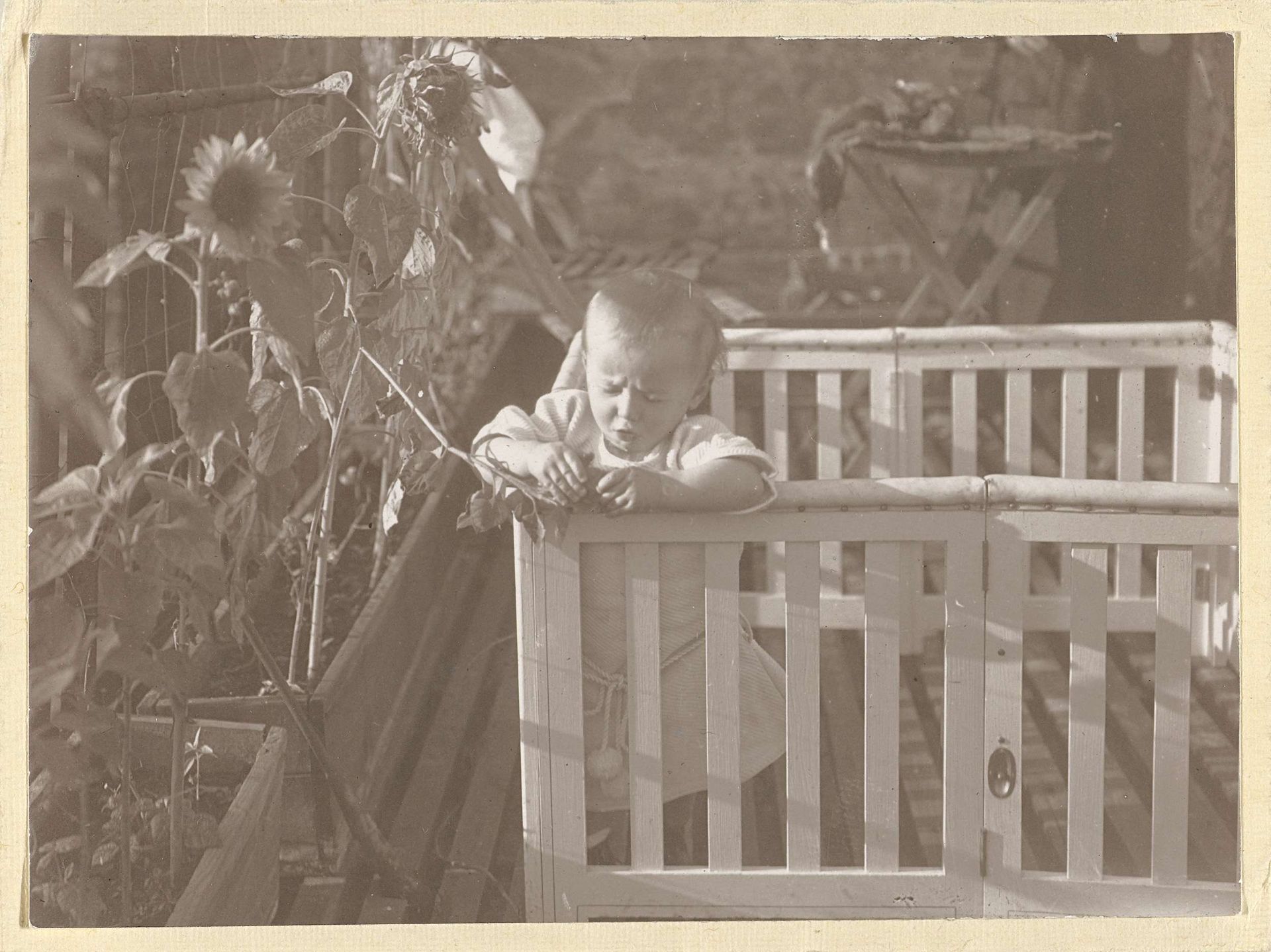 Eckart Titzenthaler, zoon van de fotograaf, op het dakterras van het woonhuis in de Friedrichstrasse, Berlijn by Waldemar Titzenthaler