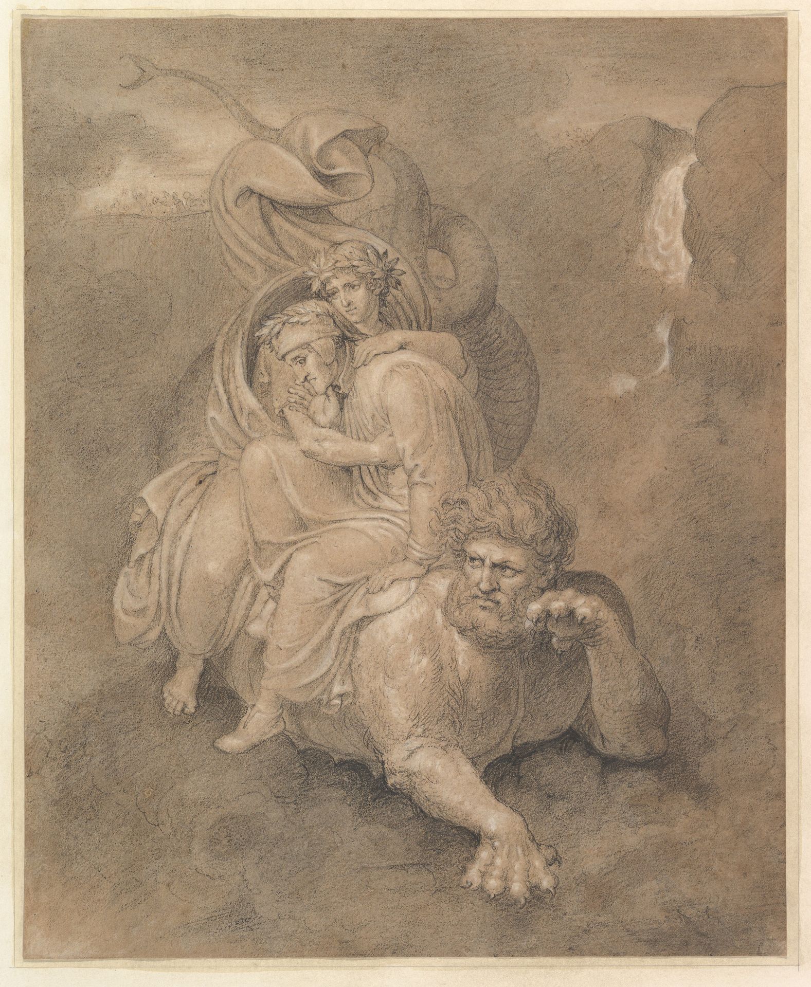 Dante and Virgil on the back of Geryon by Bertel Thorvaldsen