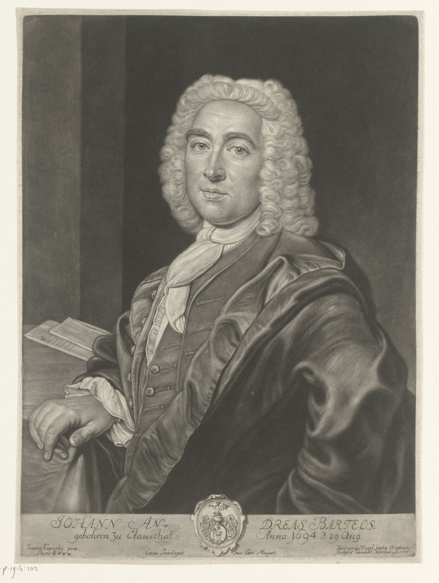 Portret van Johann Andreas Bartels by Bernhard Vogel