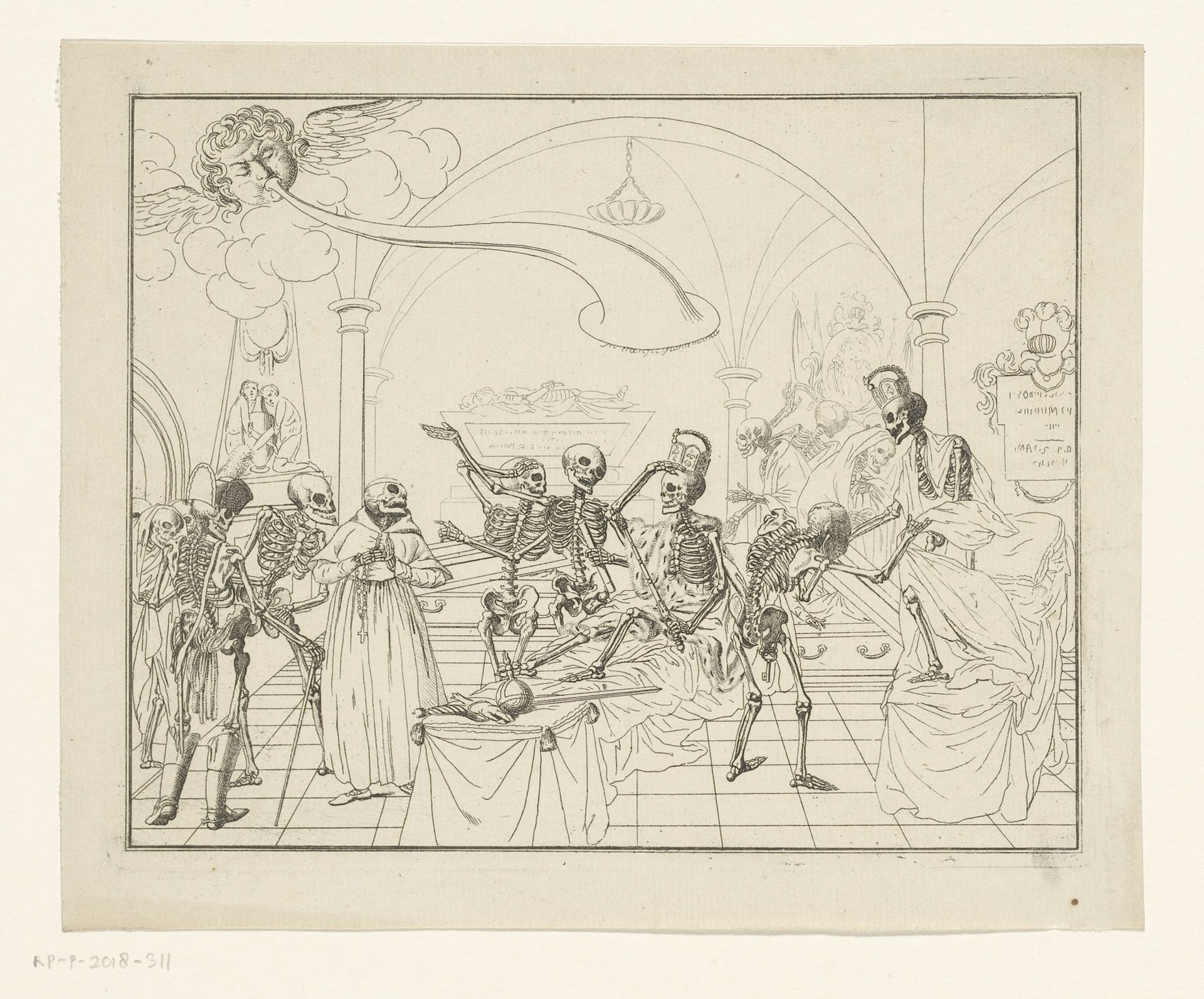 Voorstelling uitgespeeld door skeletten, ca. 1780 (?) by Anonymous