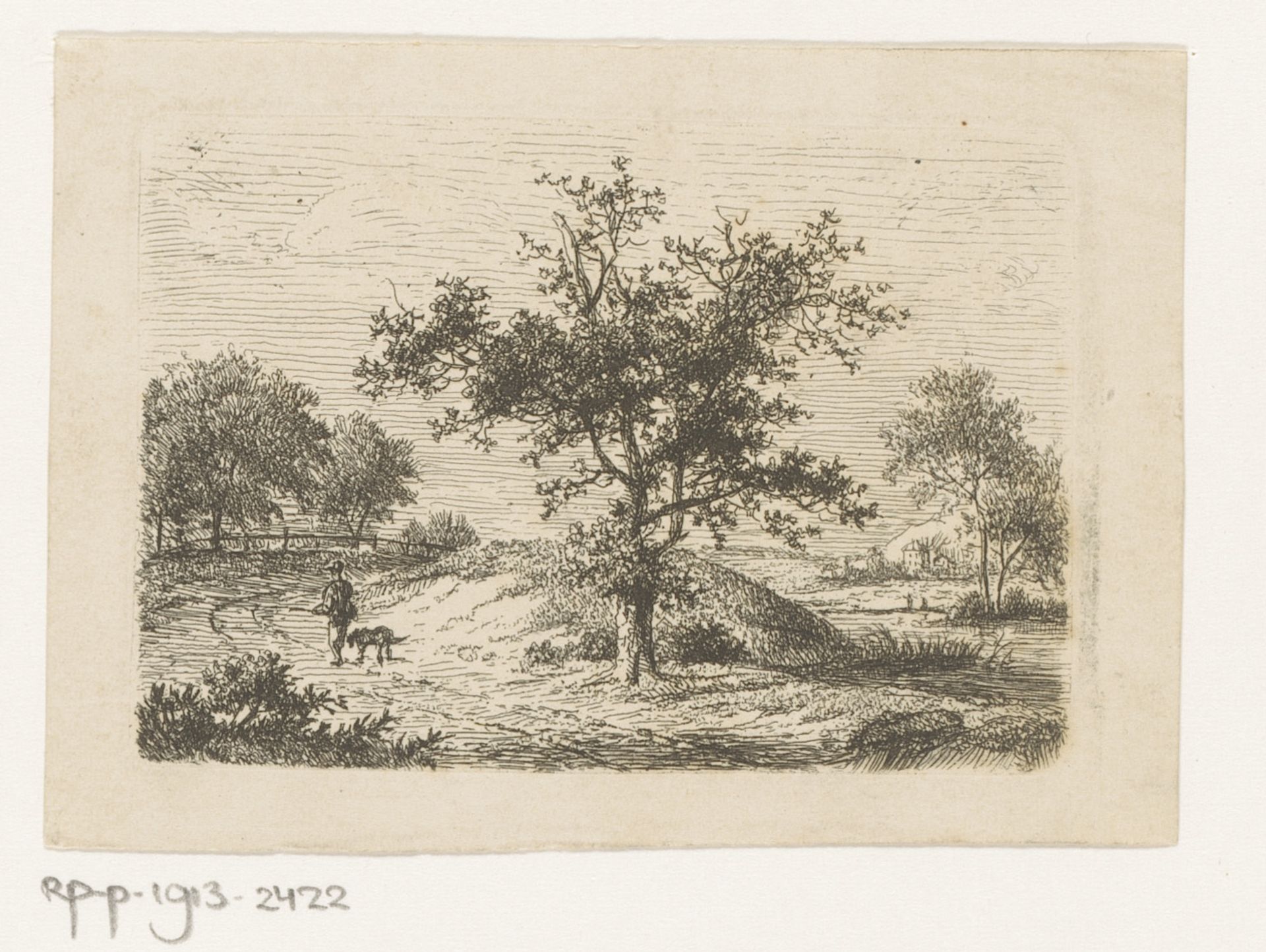 Jager in een landschap by Hendrik Jozef Franciscus van der Poorten