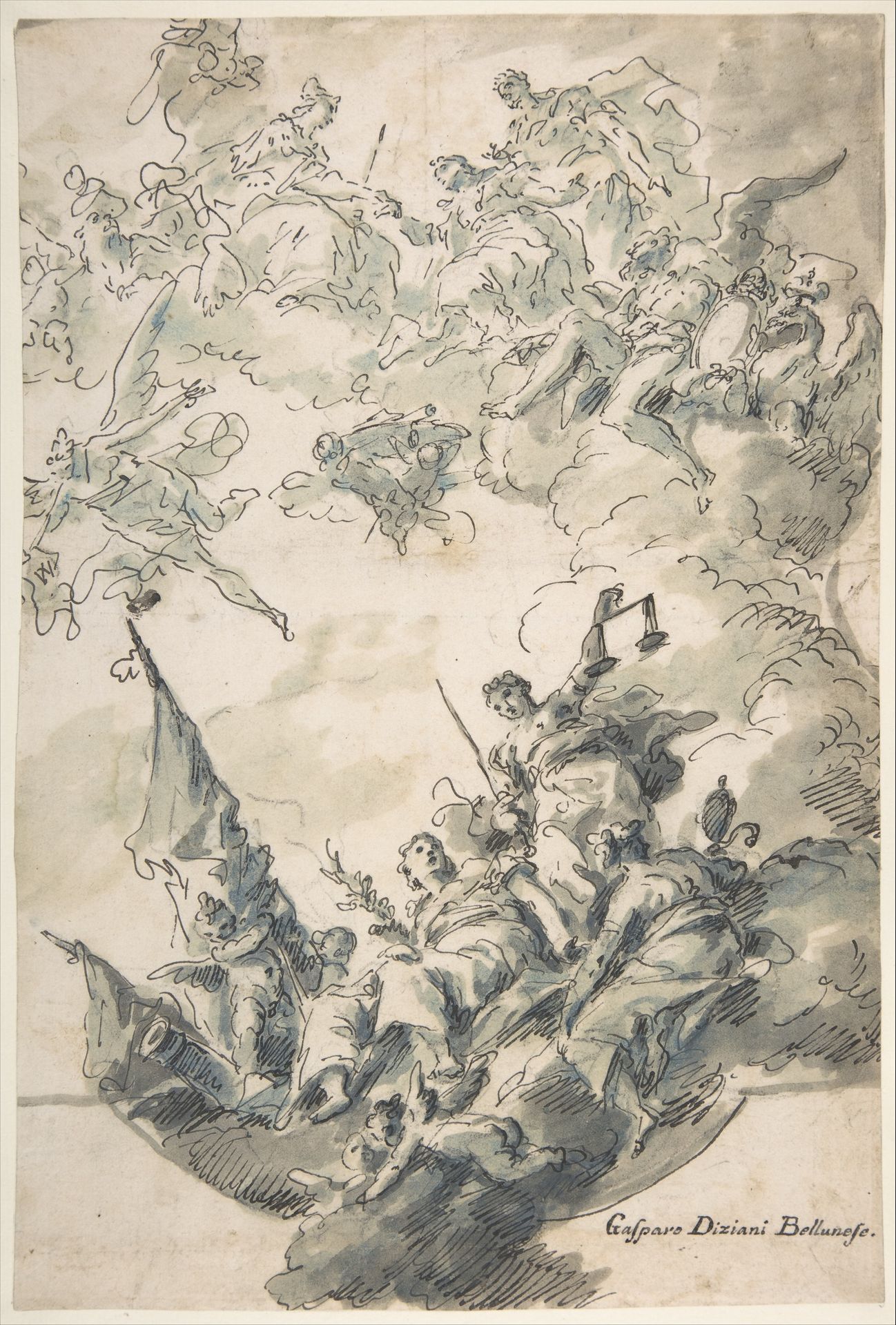 Design for a Ceiling: Venice Receiving Homage by Gaspare Diziani