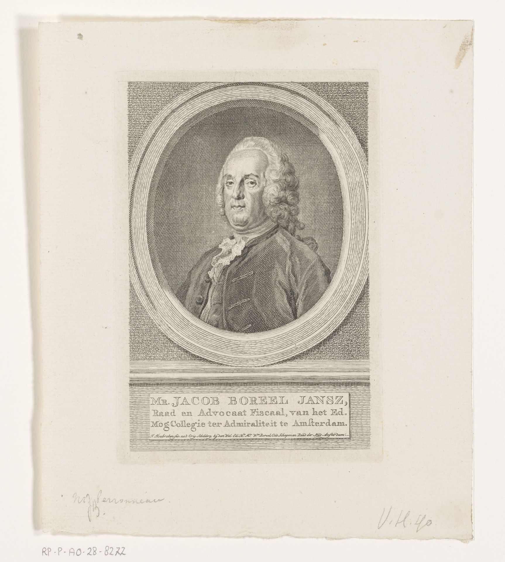 Portret van Jacob Boreel by Jacob Houbraken