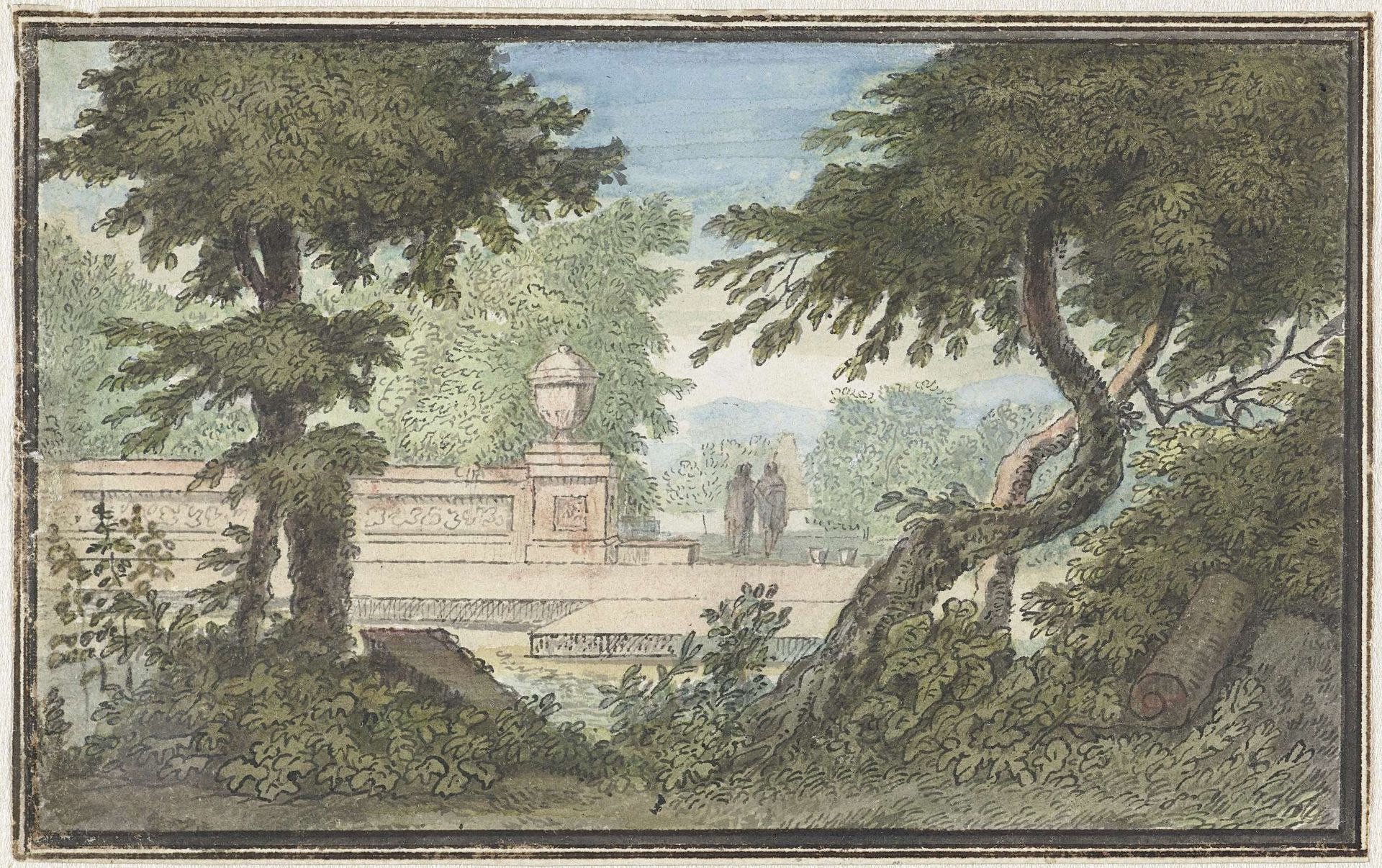 Arcadisch landschap by Jacob van Liender