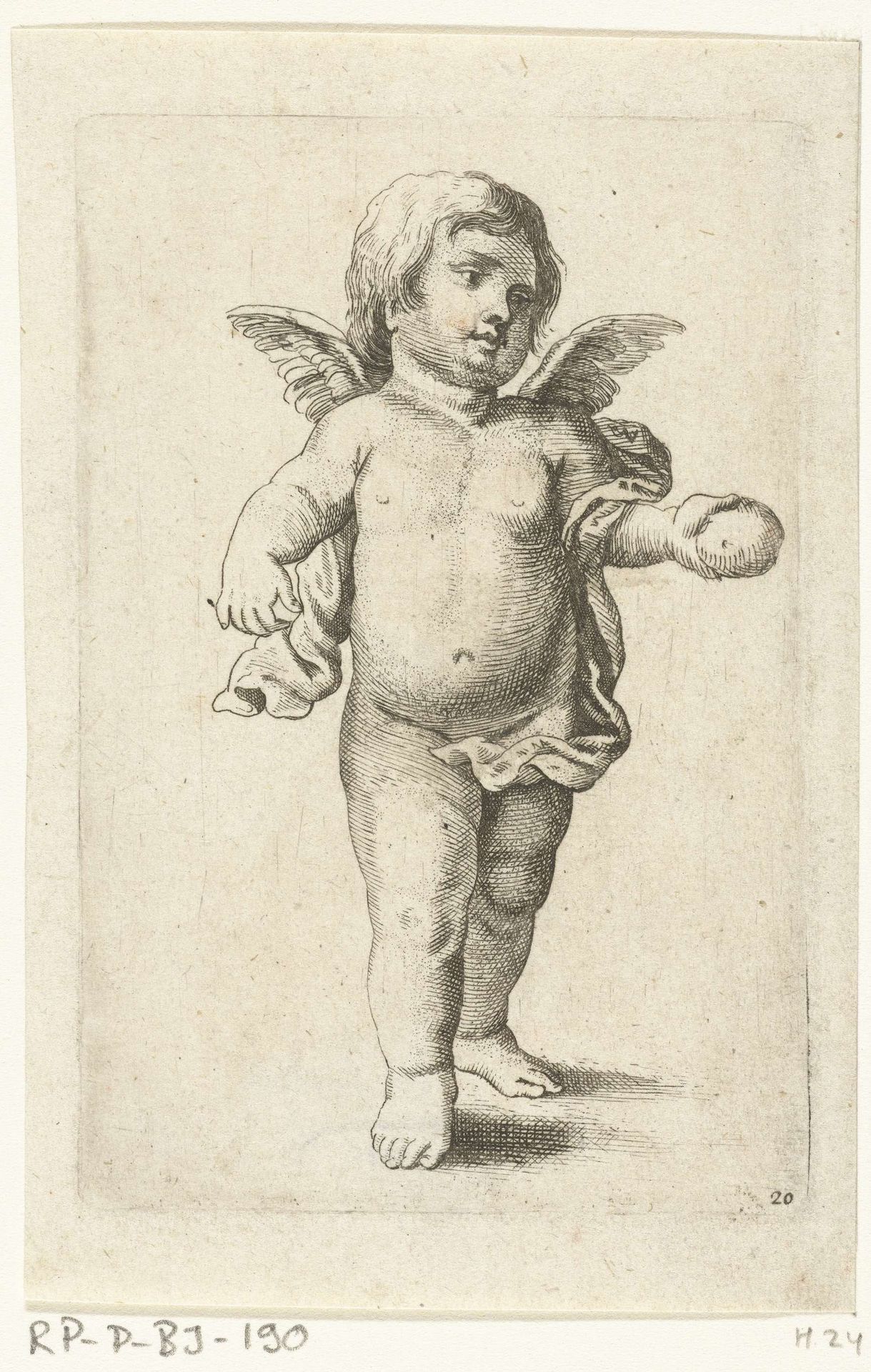Staand engeltje met sinaasappel by Pieter van Avont