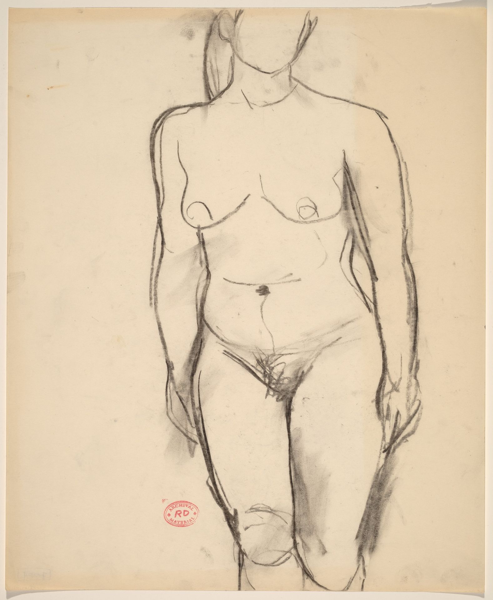 Untitled [standing nude with arms at her sides] by Richard Diebenkorn