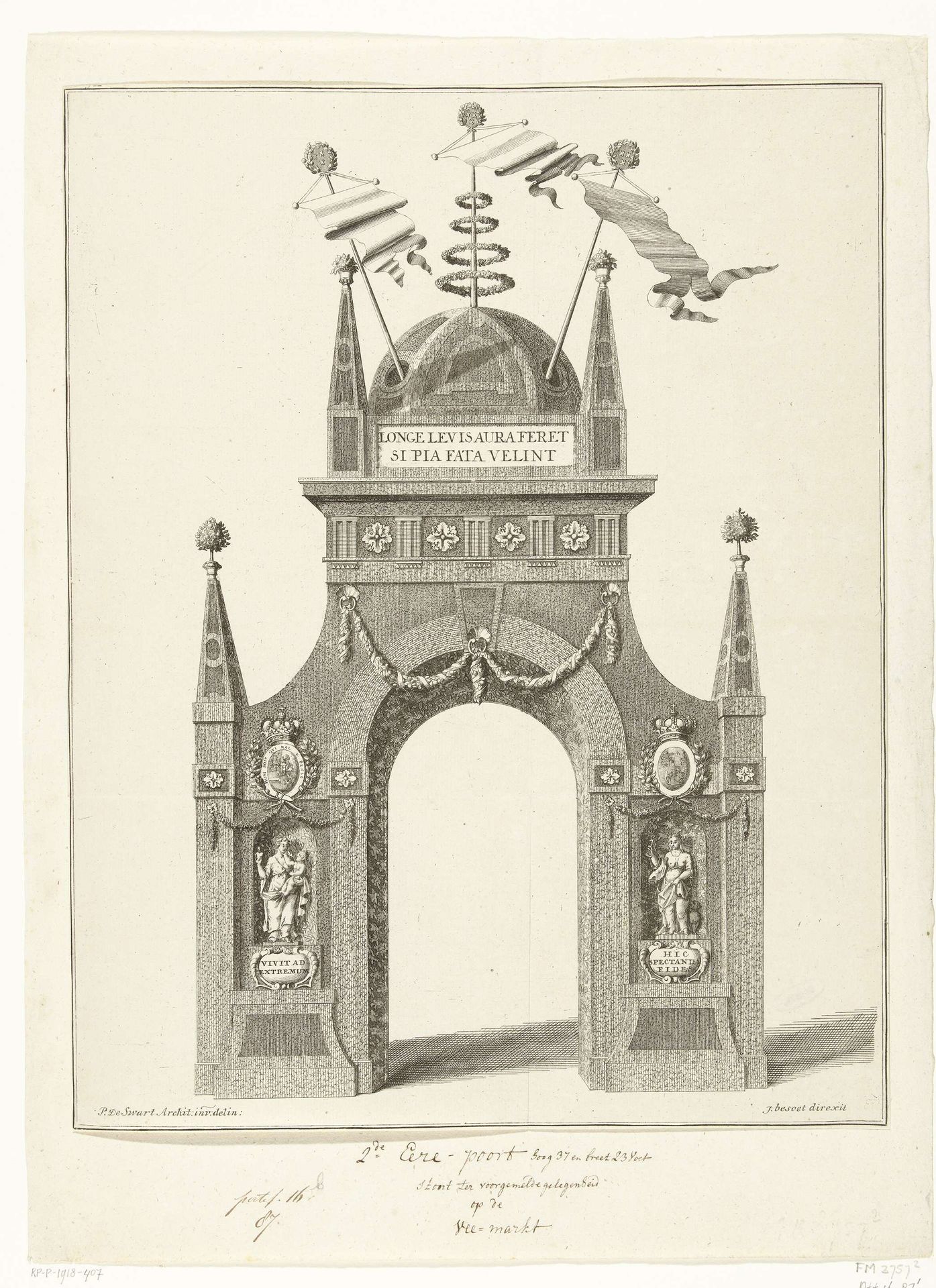 Erepoort aan de Veemarkt bij de intrede van Willem IV en zijn gemalin te Breda op 13 september 1737 by Iven Besoet