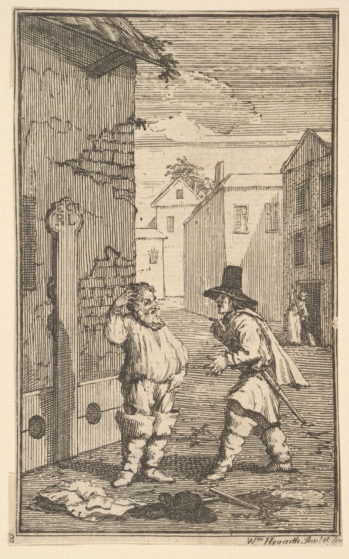 Hudubras and Ralpho Disputing (Seventeen Small Illustrations for Samuel Butler's Hudibras, no. 8) by William Hogarth