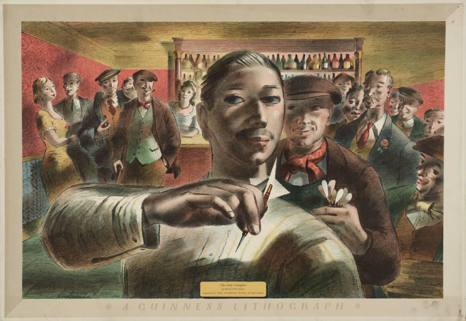 The Darts Champion by  Barnett Freedman