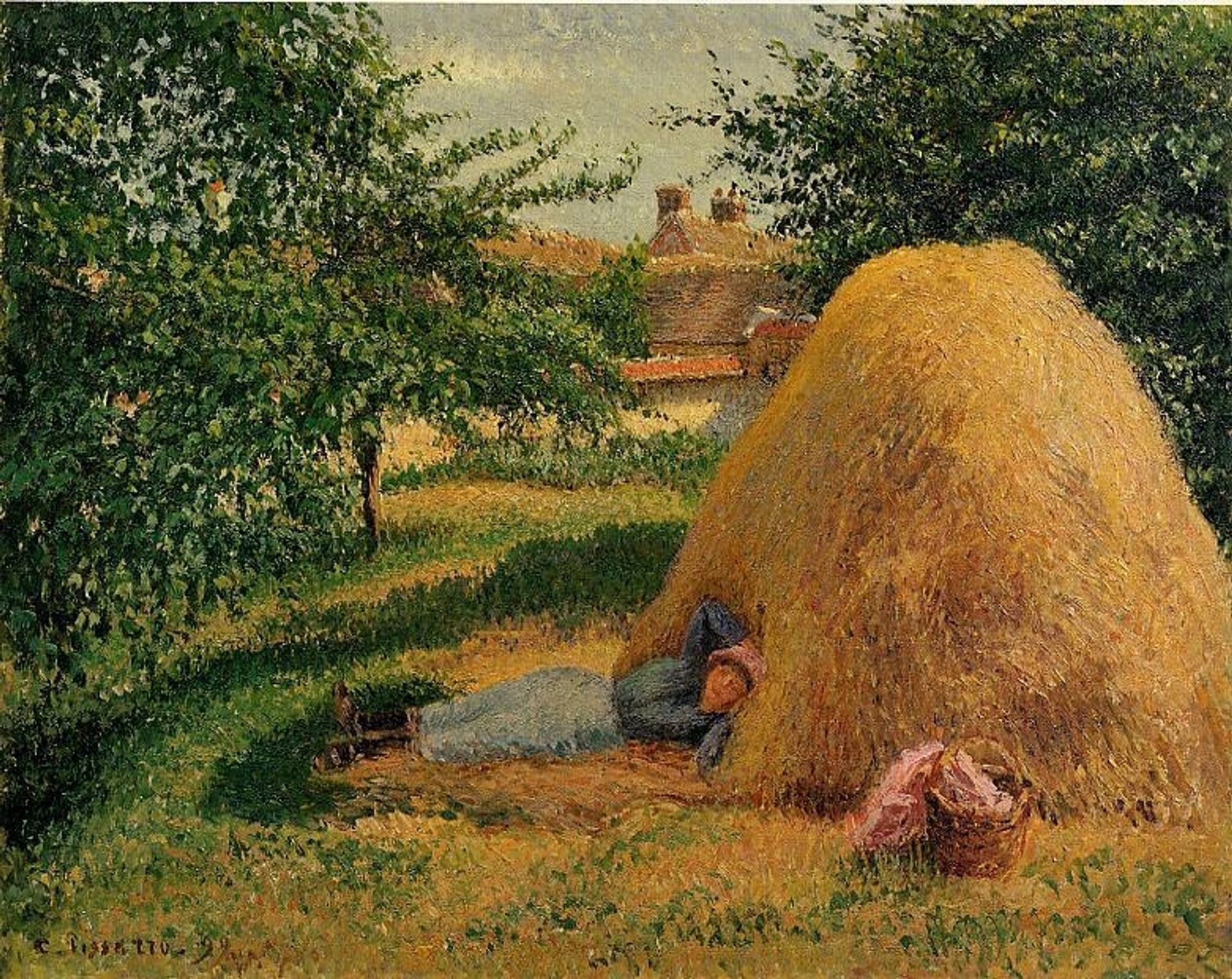 The Siesta by Camille Pissarro