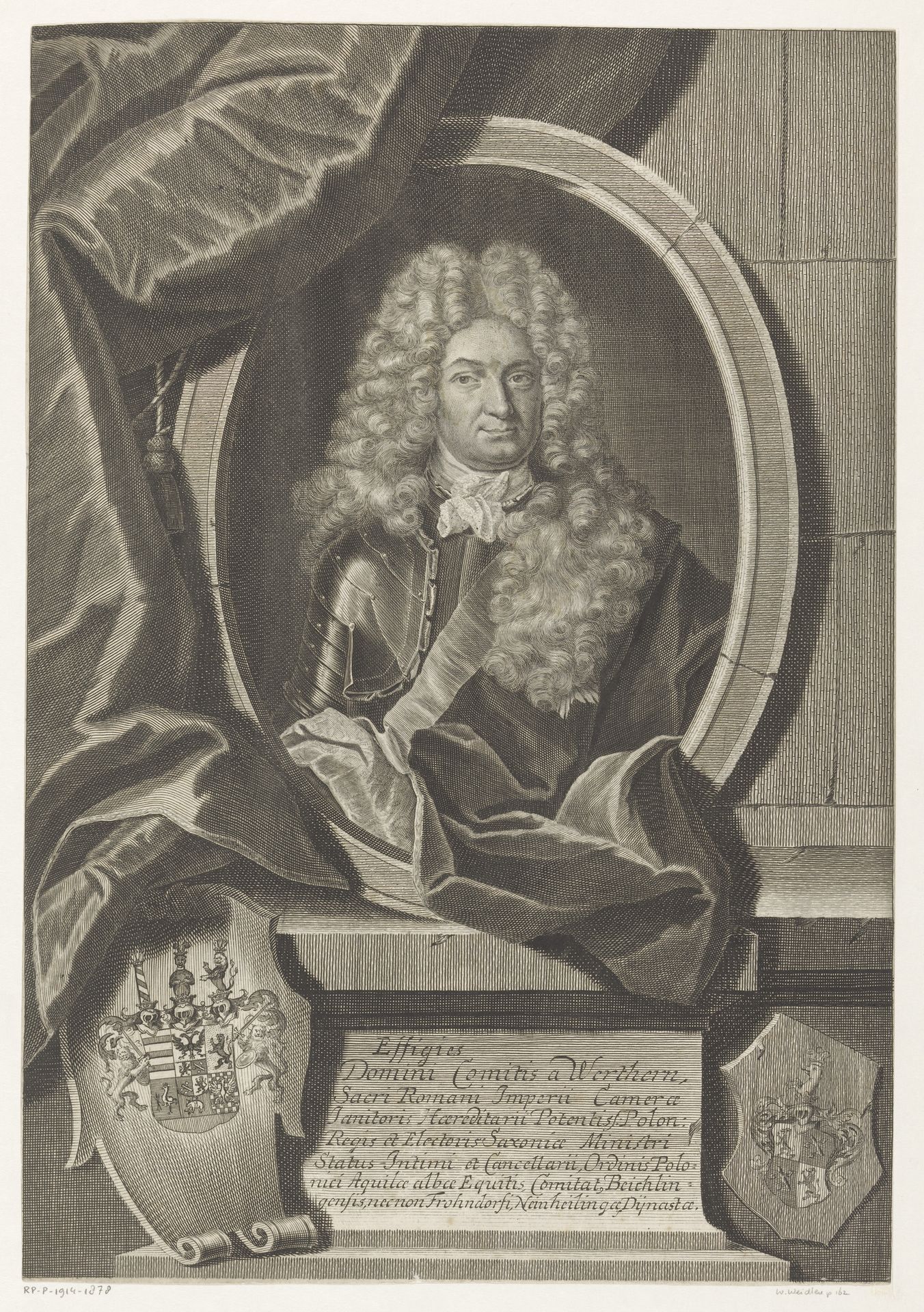 Portret van Georg, Reichsgraf von Werthern by Johann Martin Bernigeroth