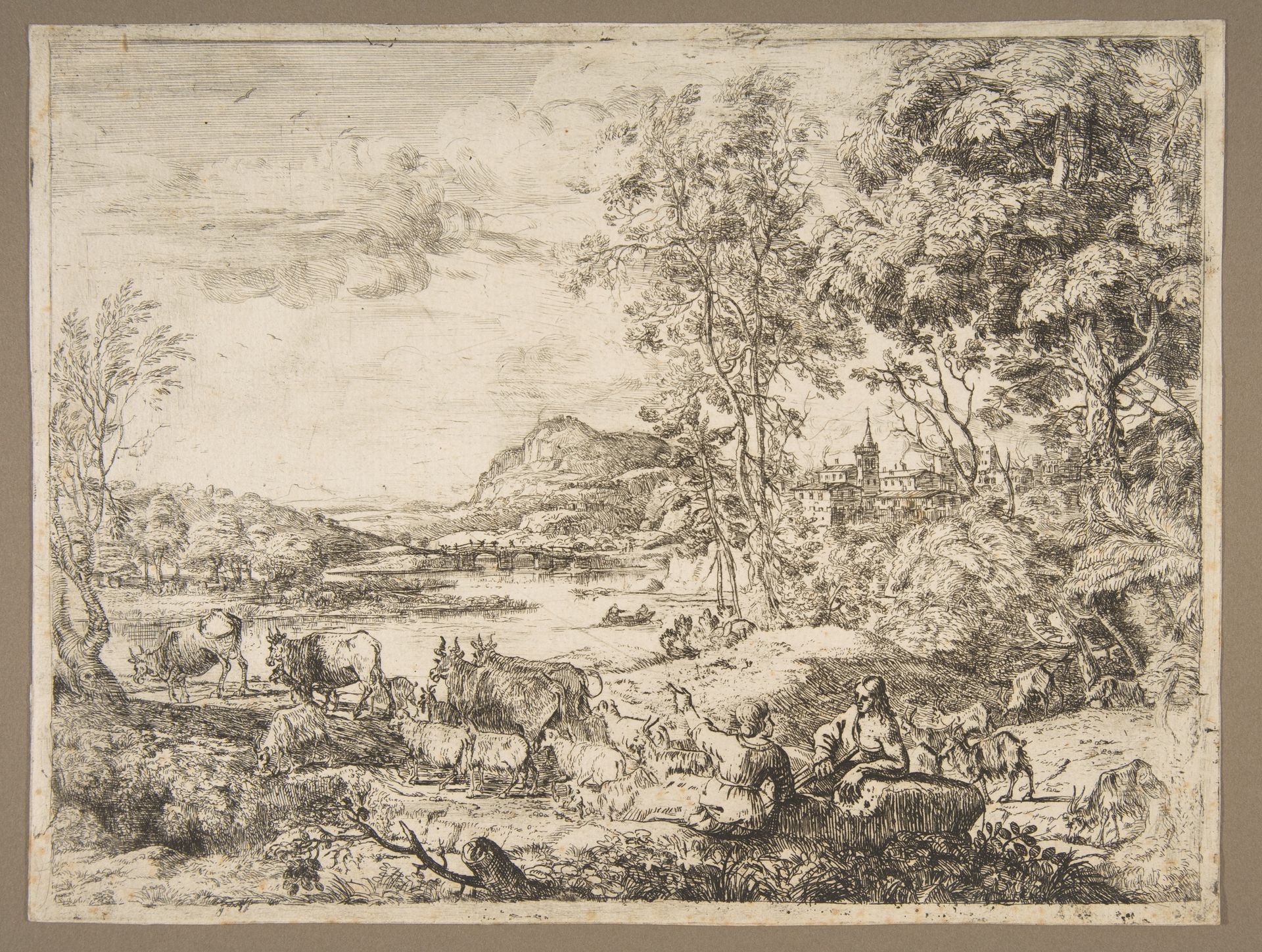 Shepherd and Shepherdess Conversing in a Landscape by Claude Lorrain