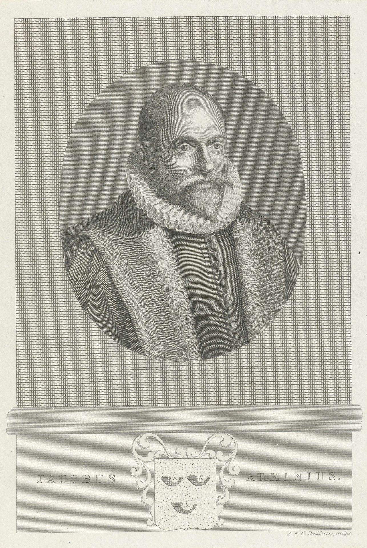 Portret van Jacobus Arminius by Jan Frederik Christiaan Reckleben