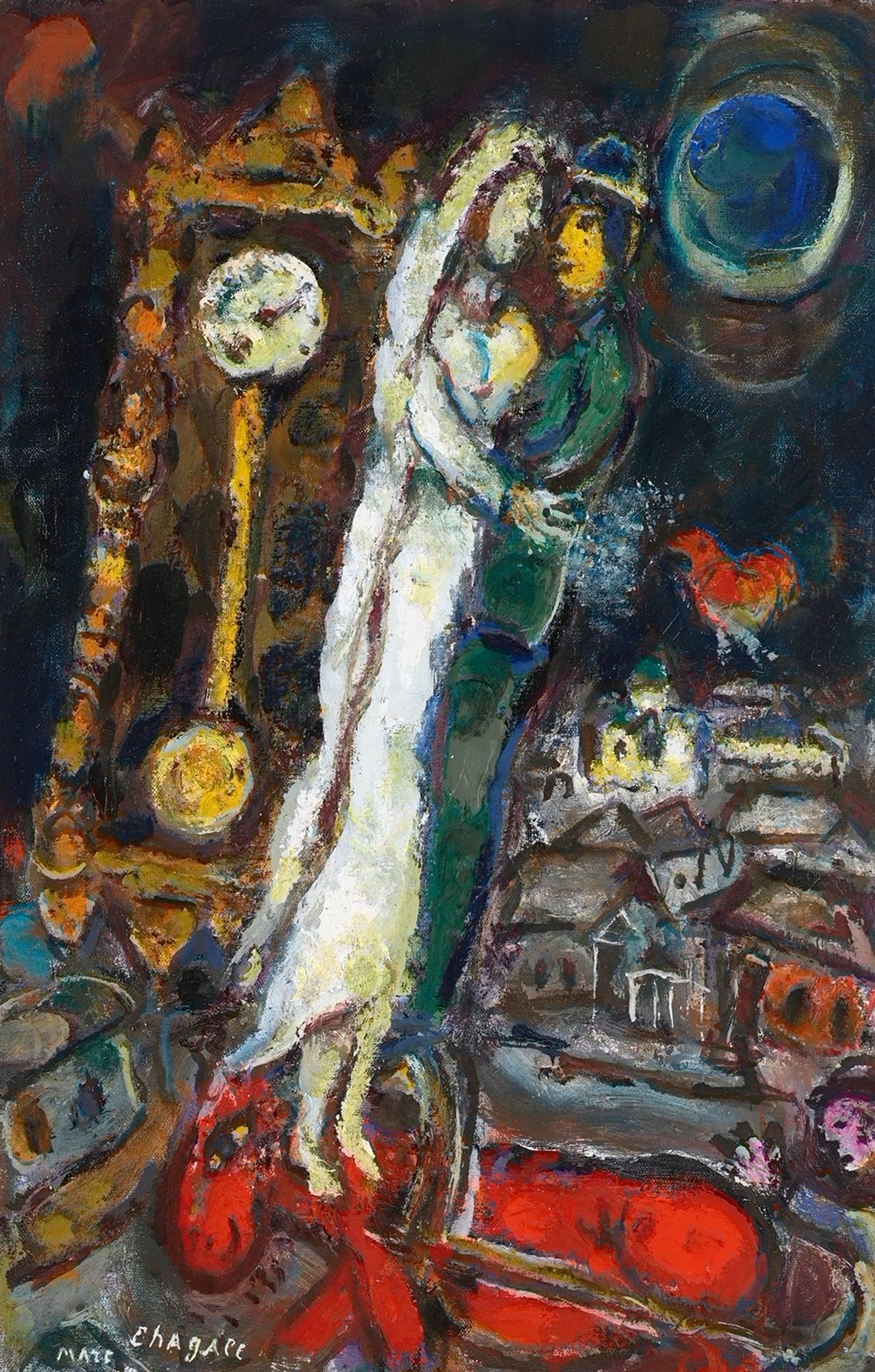 Les fiancés à l’horloge by Marc Chagall