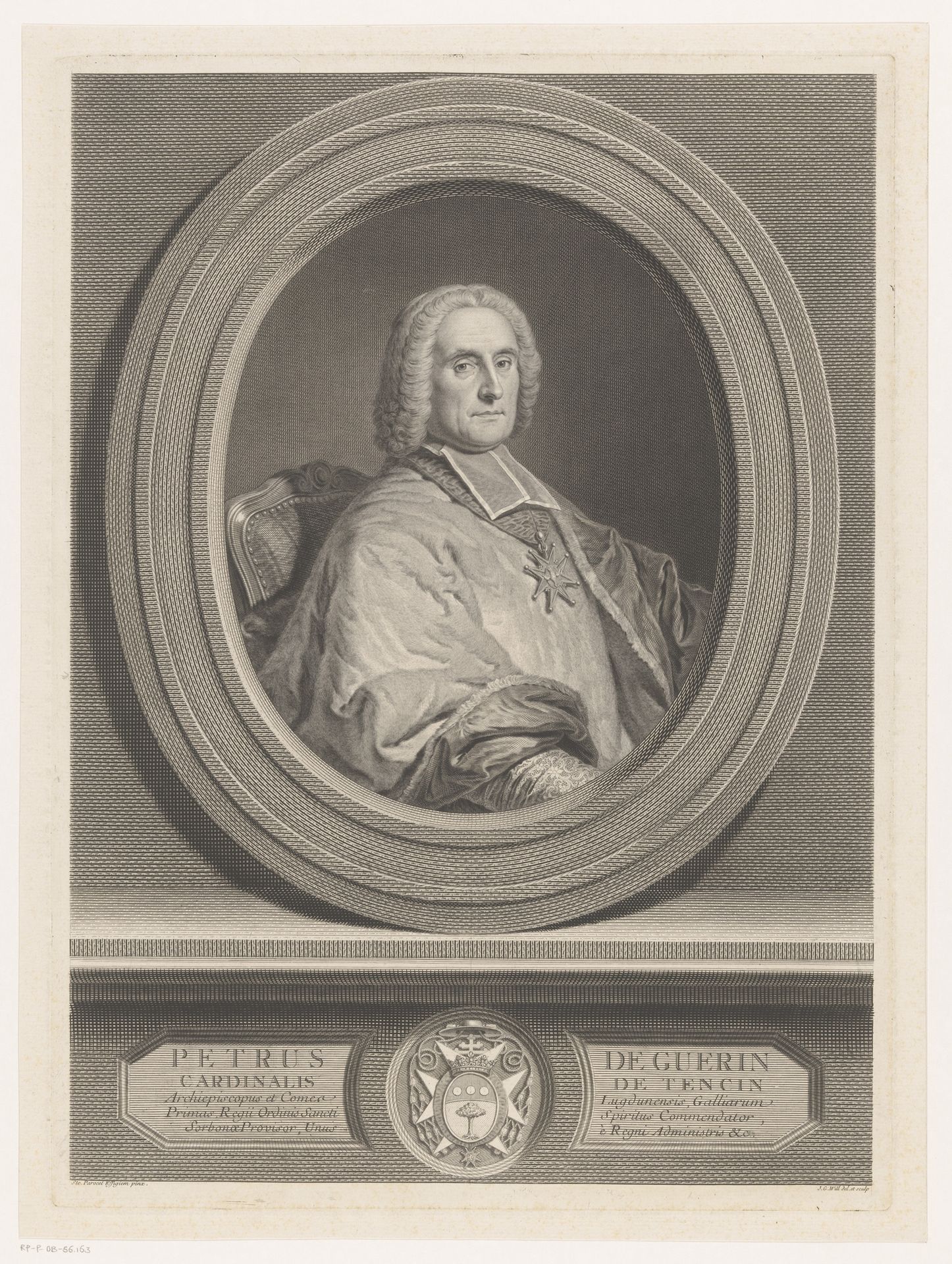 Portret van Pierre Guérin de Tencin by Johann Georg Wille