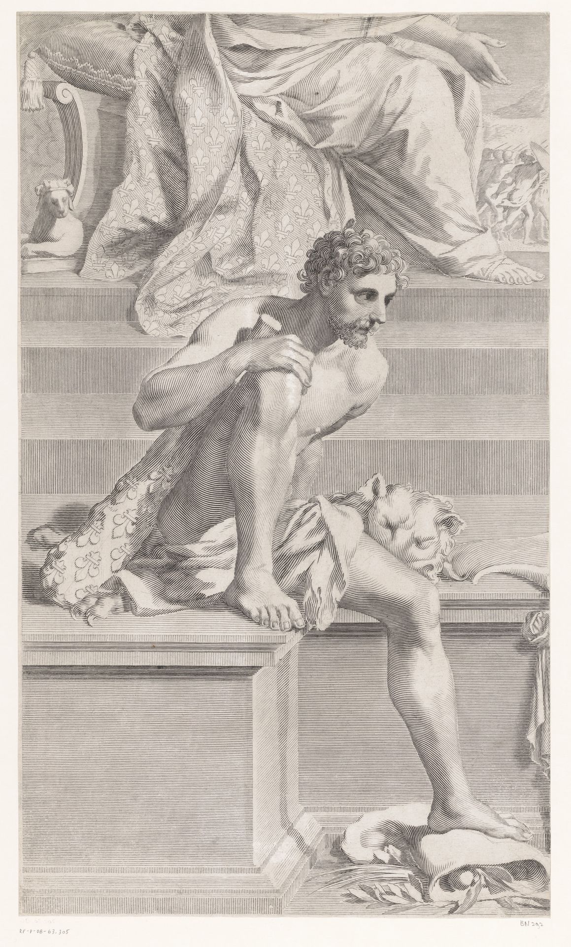 These over theologie van Antoine Talon (linkermiddendeel) by Claude Mellan