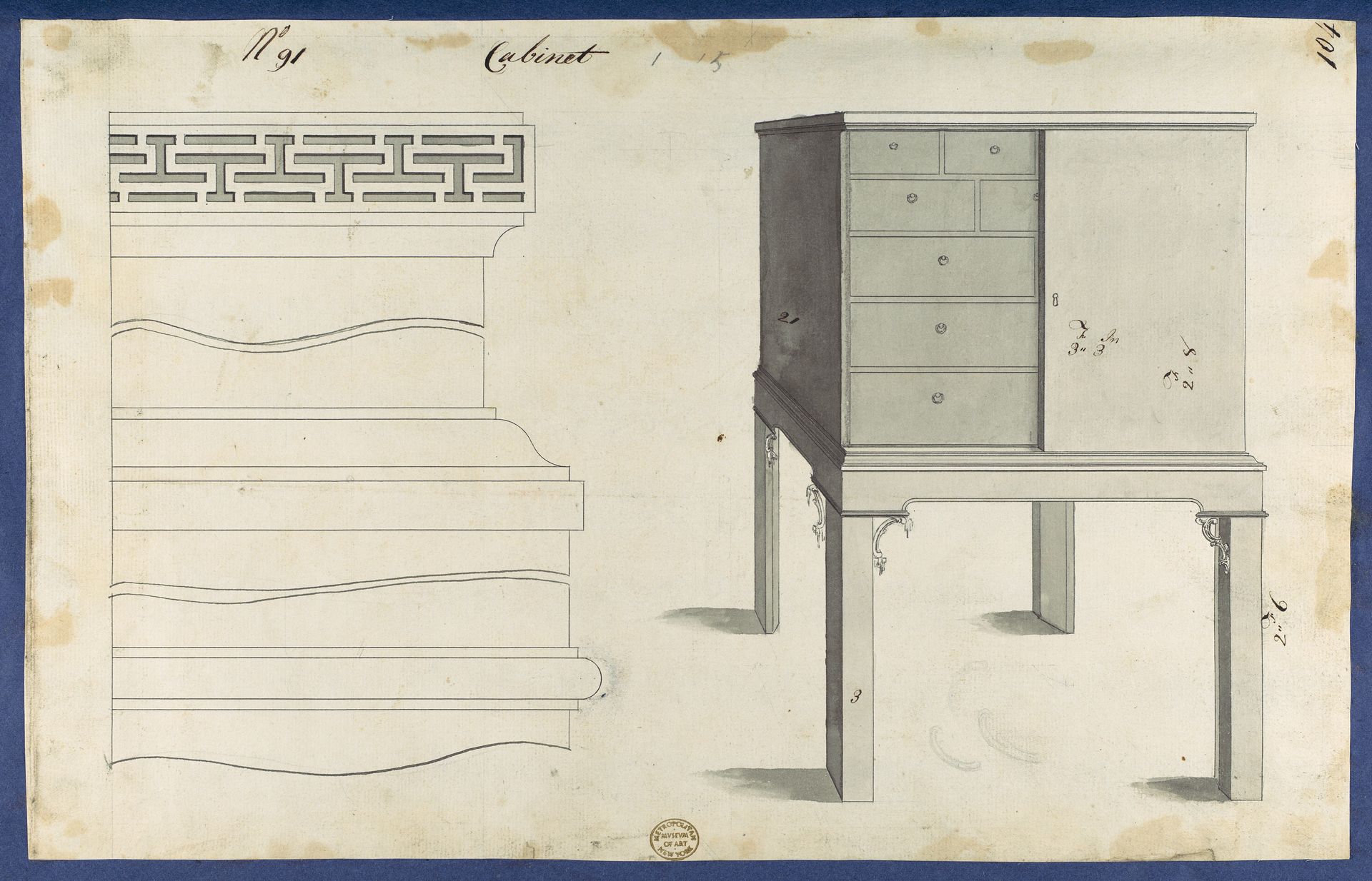 Cabinet, from Chippendale Drawings, Vol. II by Thomas Chippendale