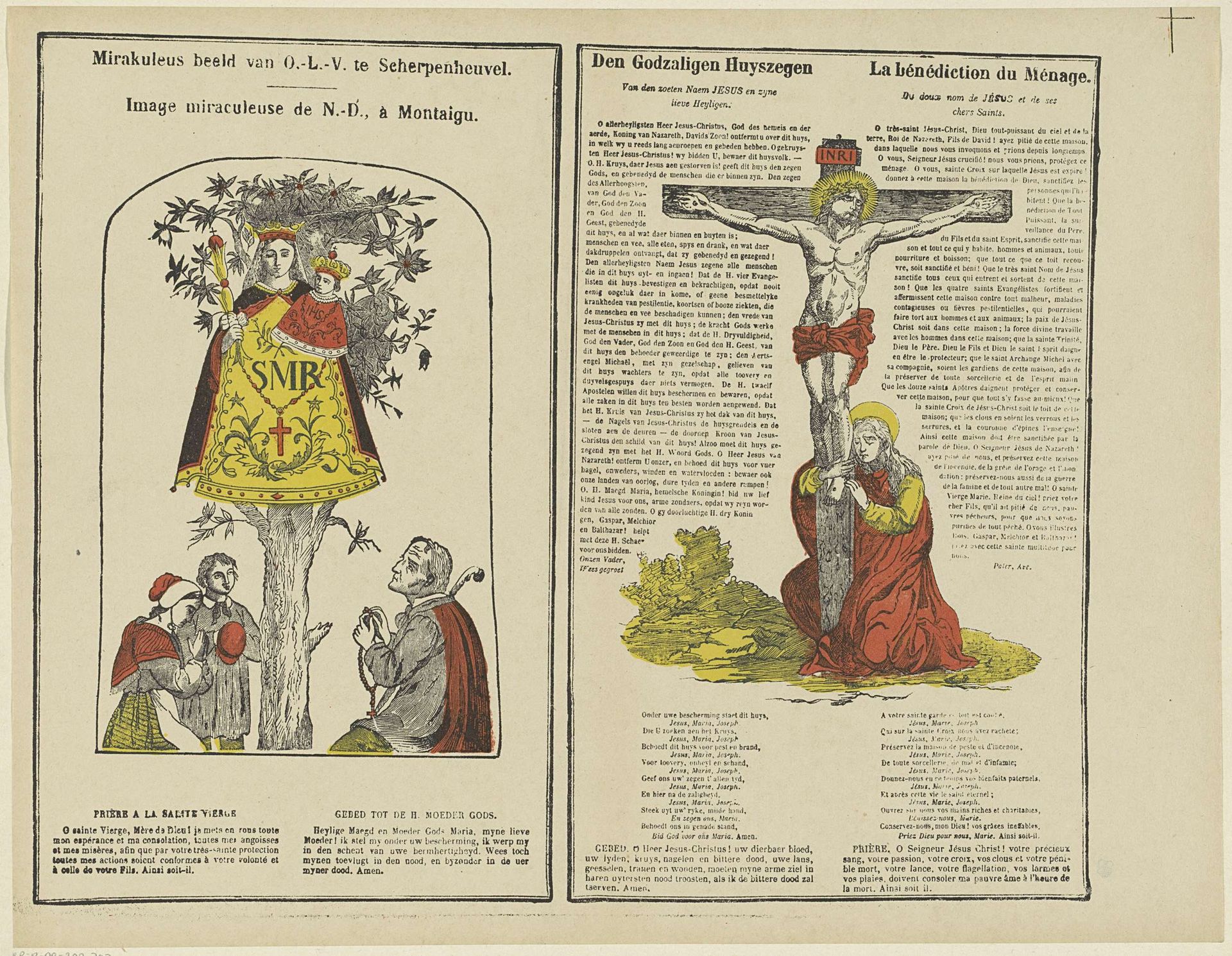 Mirakuleus beeld van O.-L.-V. te Scherpenheuvel / Image miraculeuse de N.-D., à Montaigu / Den Godzaligen Huyszegen / La bénédiction du Ménage by M. Hemeleers-van Houter