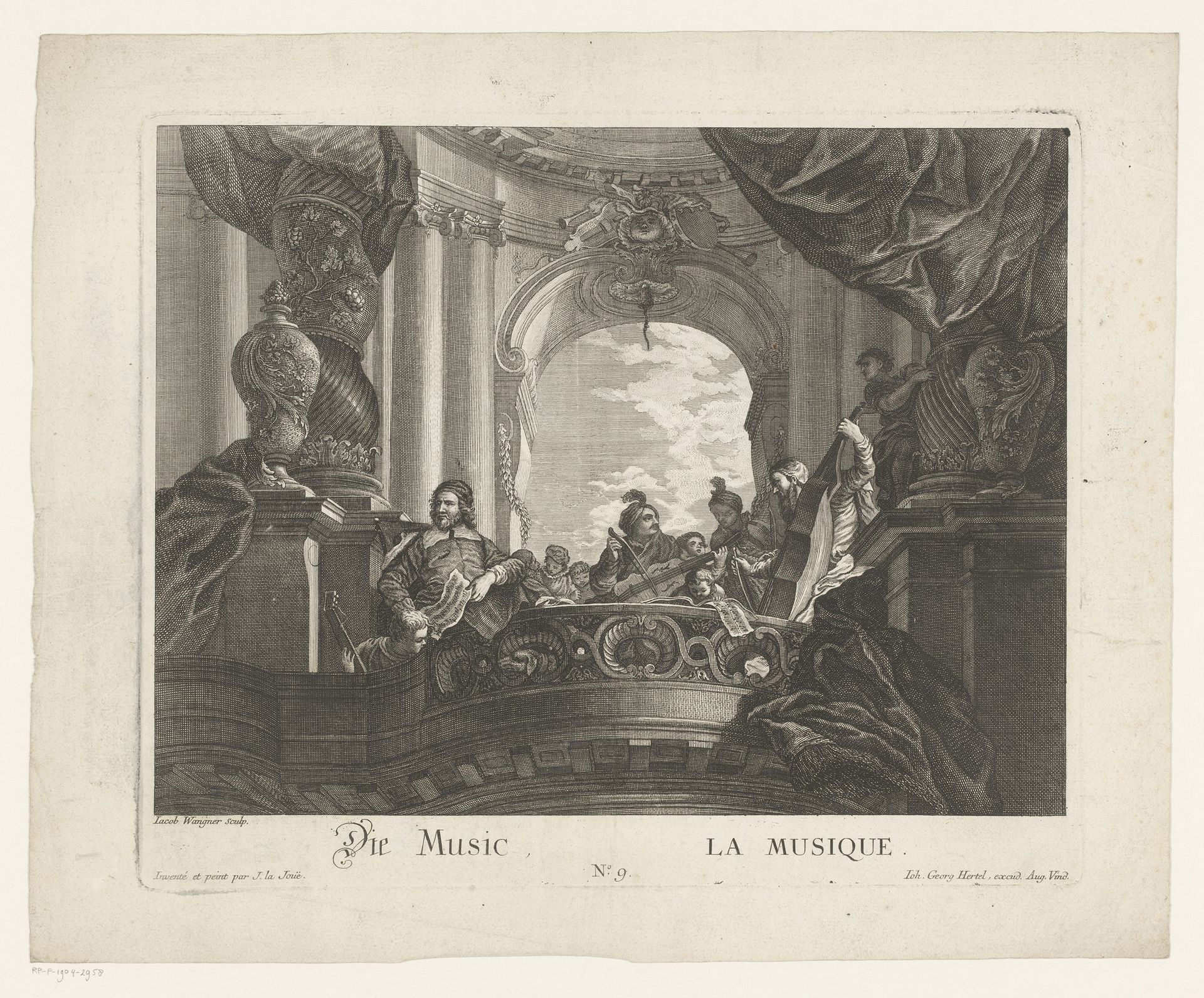 Allegorie op de muziek by Jakob Wangner
