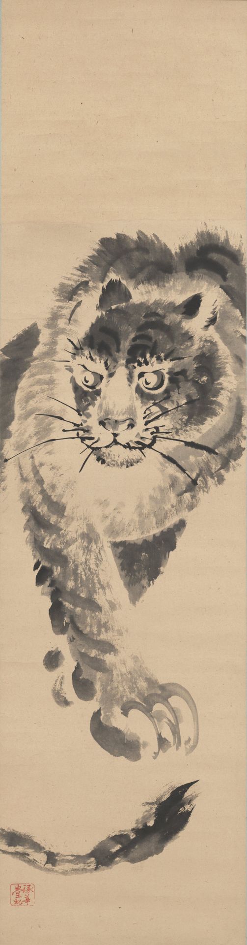 Sketch of a Tiger by Tsubaki Chinzan 椿椿山