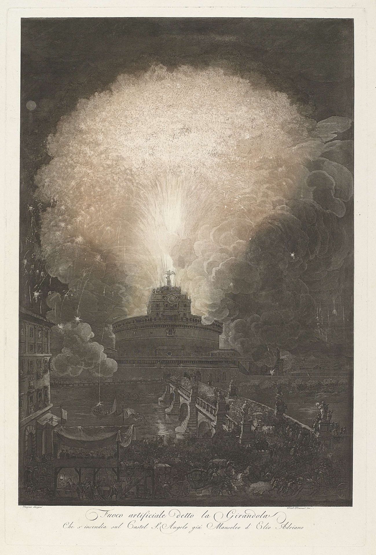 Girandola at Castel Sant’Angelo by Francesco Piranesi