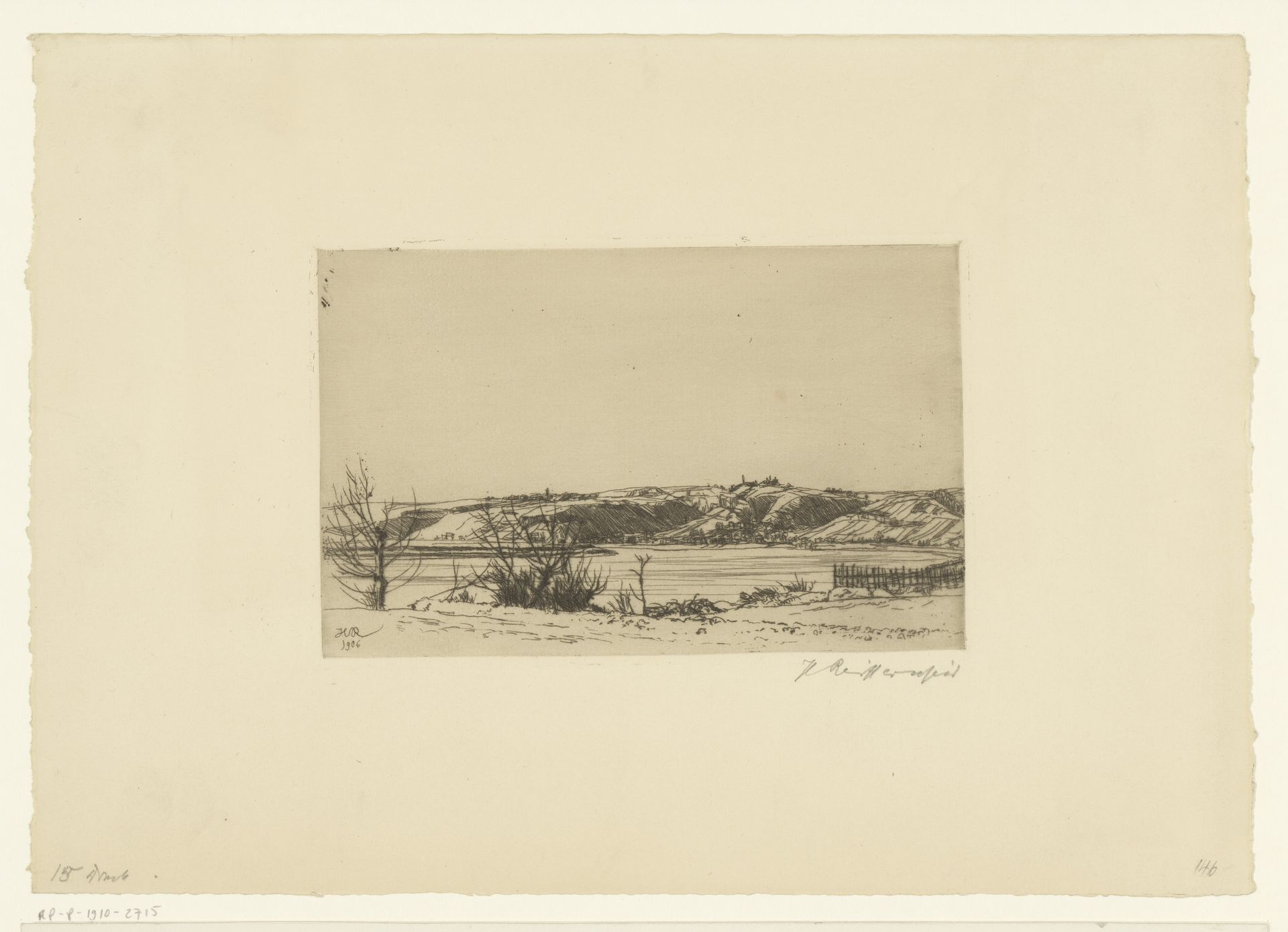 Winterlandschap met rivier by Heinrich Reifferscheid