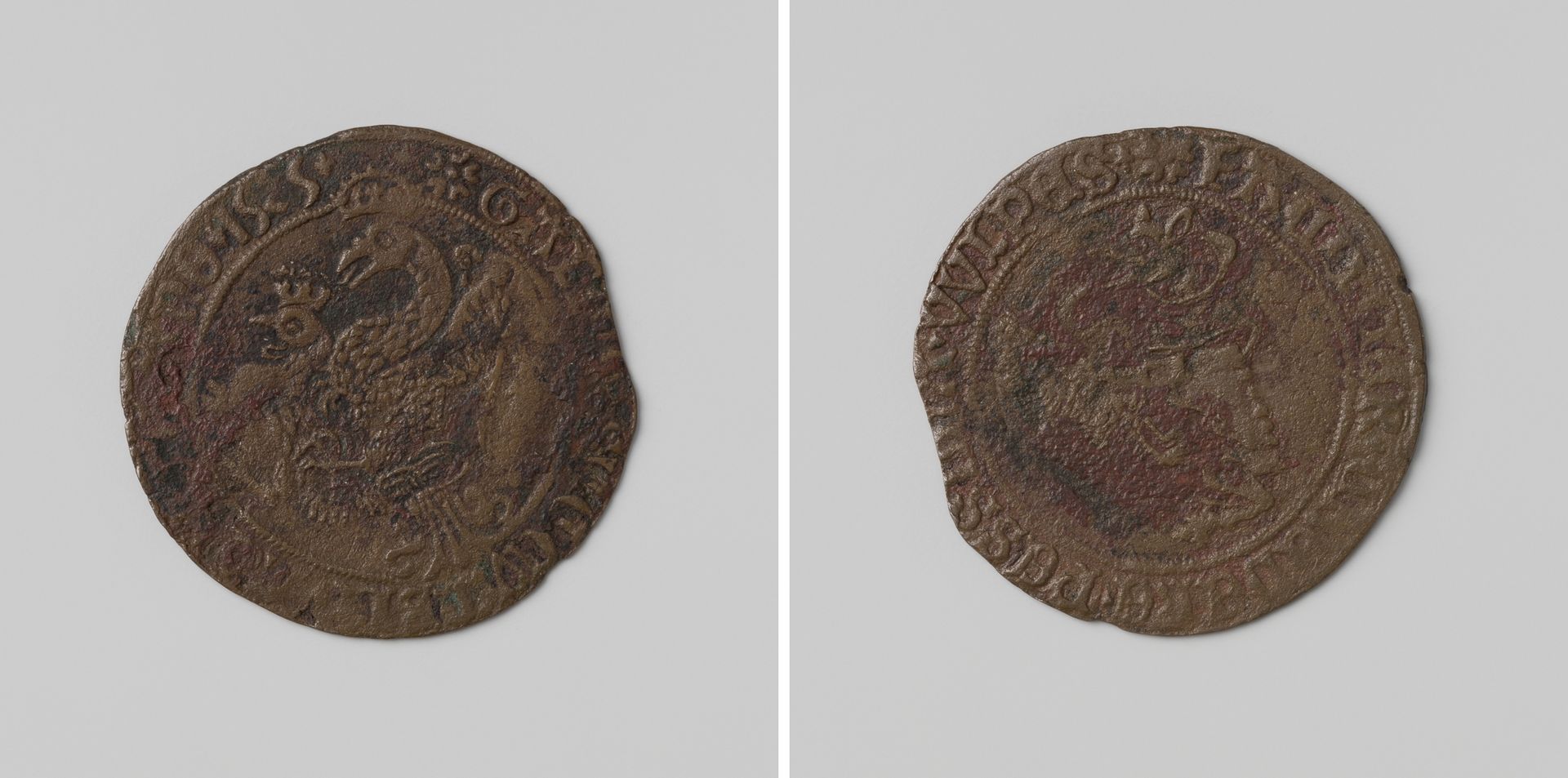 Overwinning op de Fransen in de slag bij Pavia, spotpenning op het handelen van paus Clemens VII by Anonymous