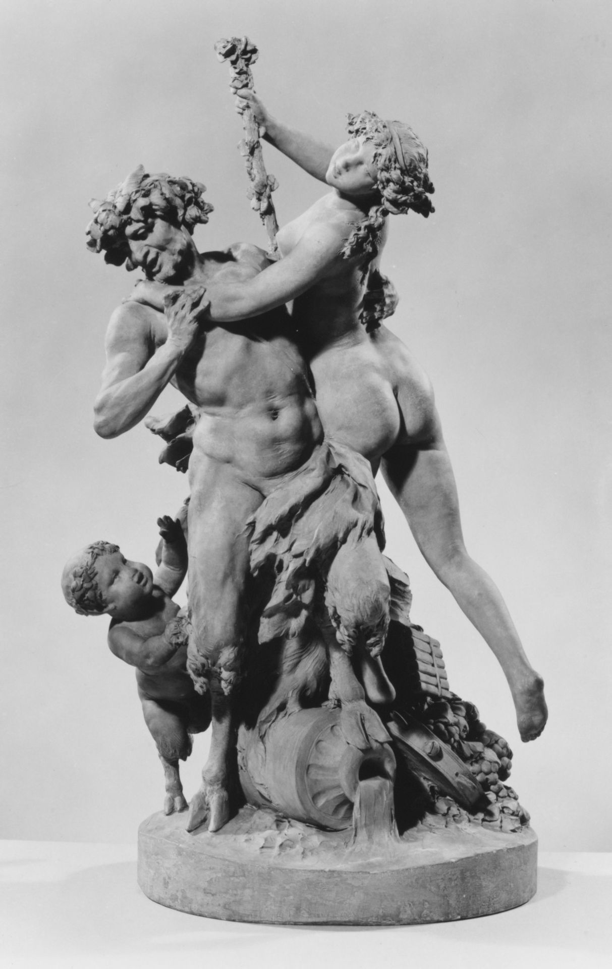 Bacchic group: satyr and bacchante with infant satyr by Clodion (Claude Michel)