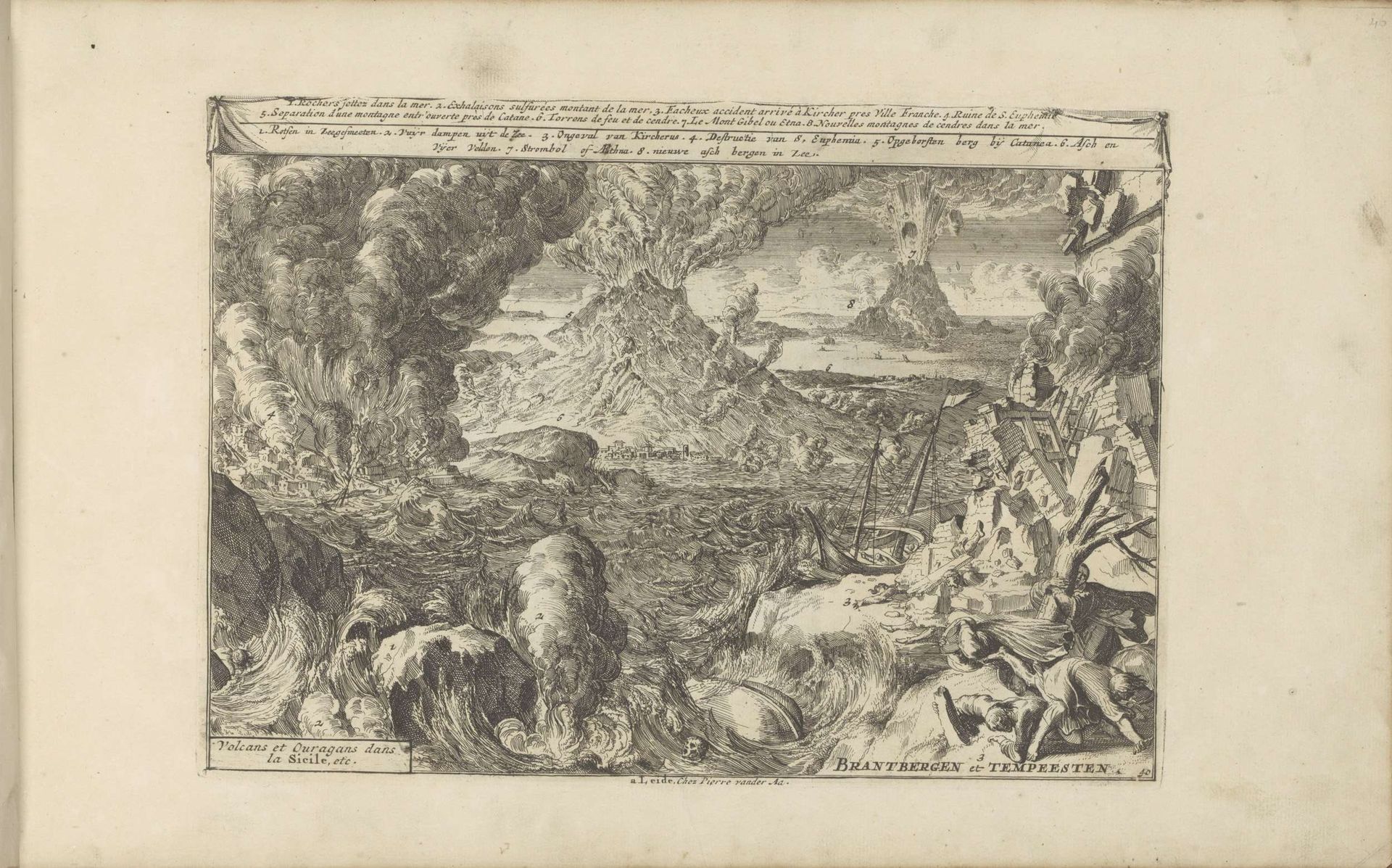 Vulkanen en stormen by Romeyn de Hooghe