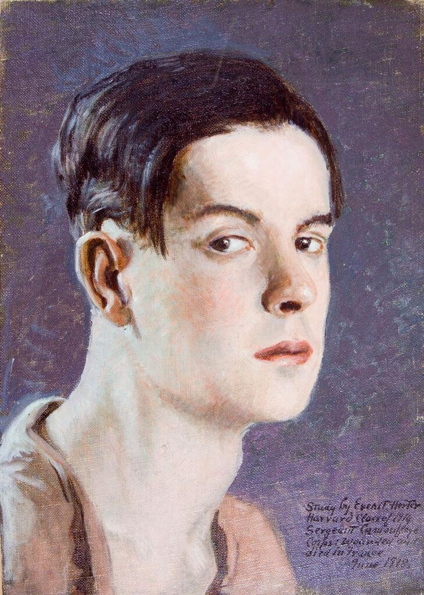 Portrait of a Young Man in a Brown Shirt by Everit Albert Herter