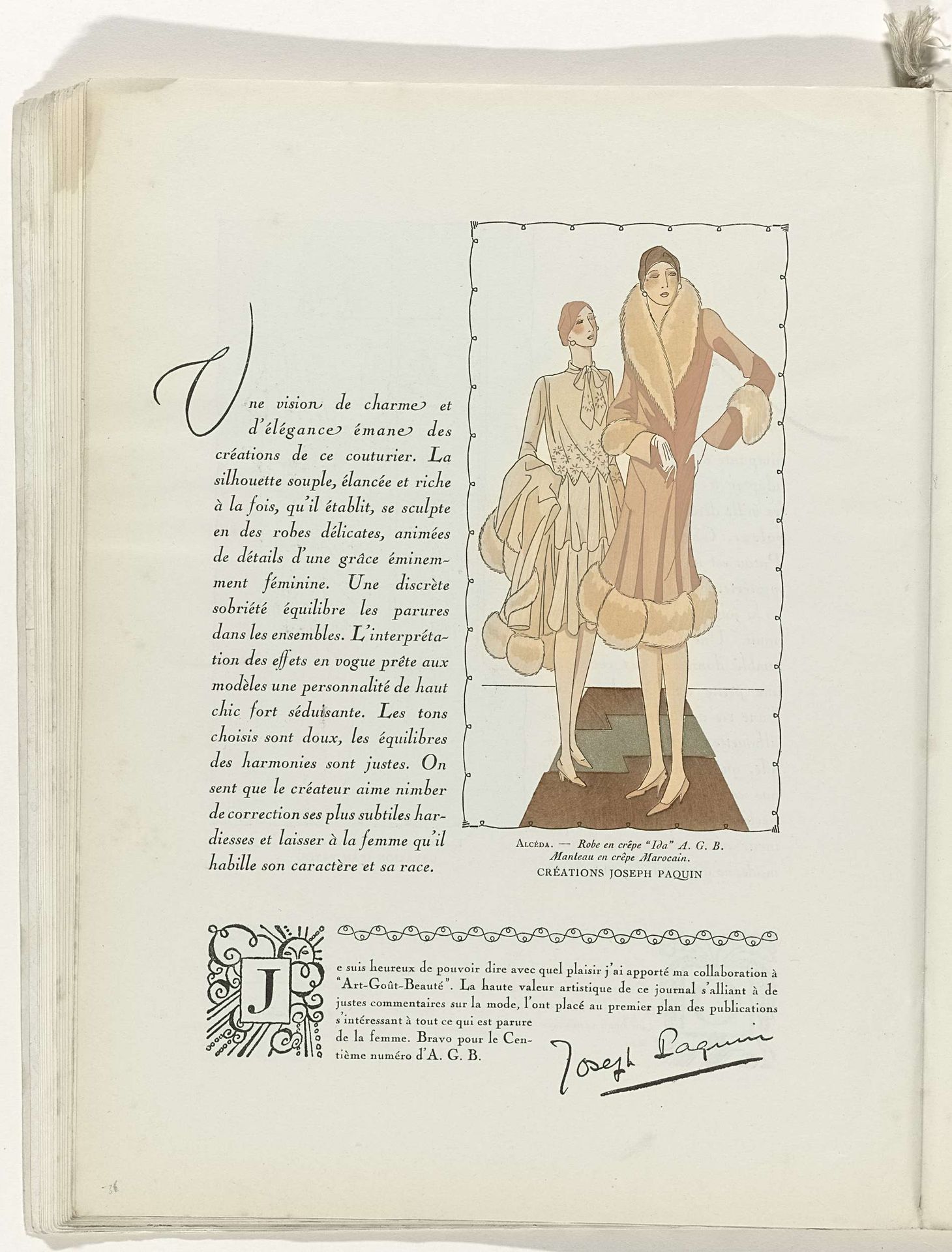 Art - Goût - Beauté, Feuillets de l' élégance féminine, Noël 1928, No. 100, 9e Année, p. 36 by Anonymous