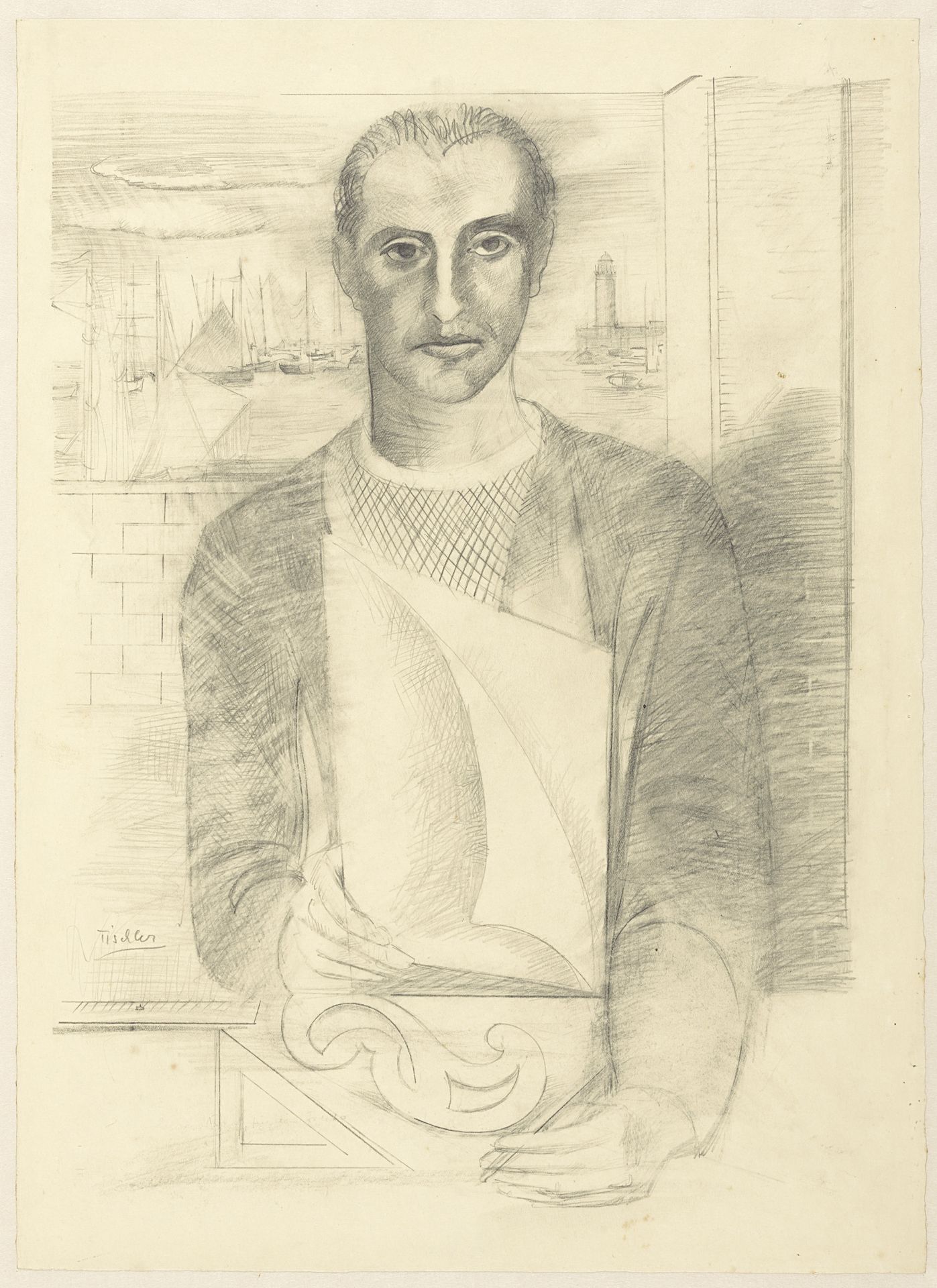 Zelfportret van Victor Tischler, van voren by Victor Tischler