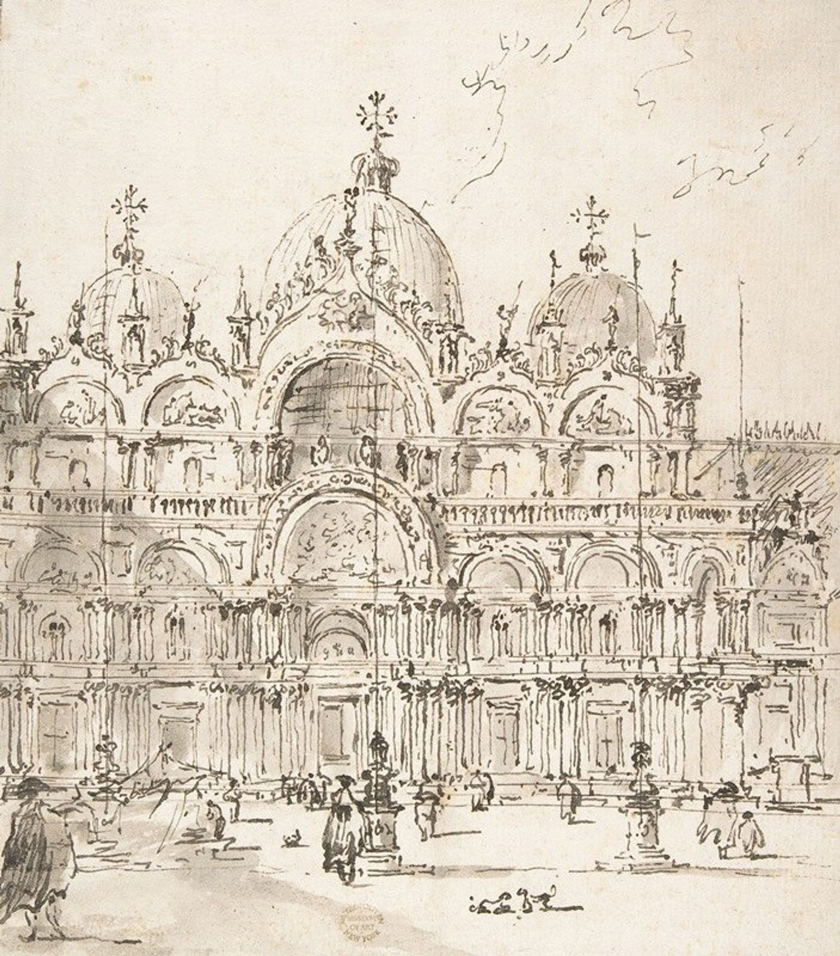 View of Piazza with Basilica of San Marco by Francesco Guardi