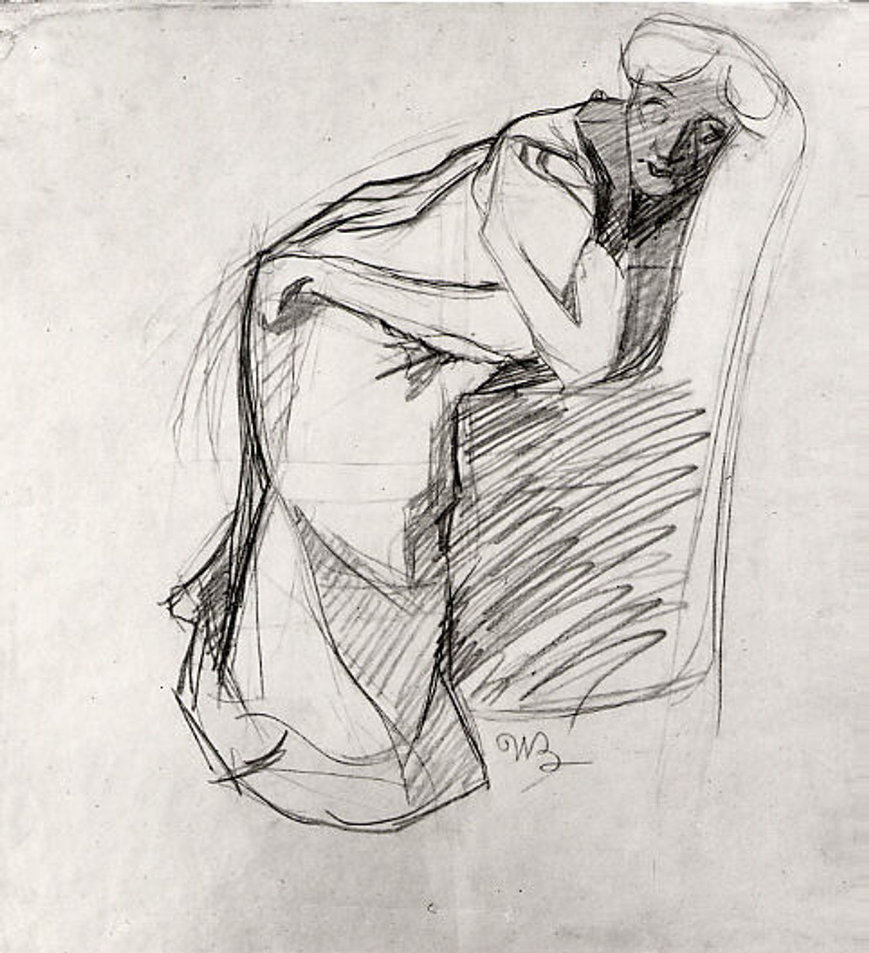 Woman Leaning on a Chair (The Artist's Sister) by Umberto Boccioni