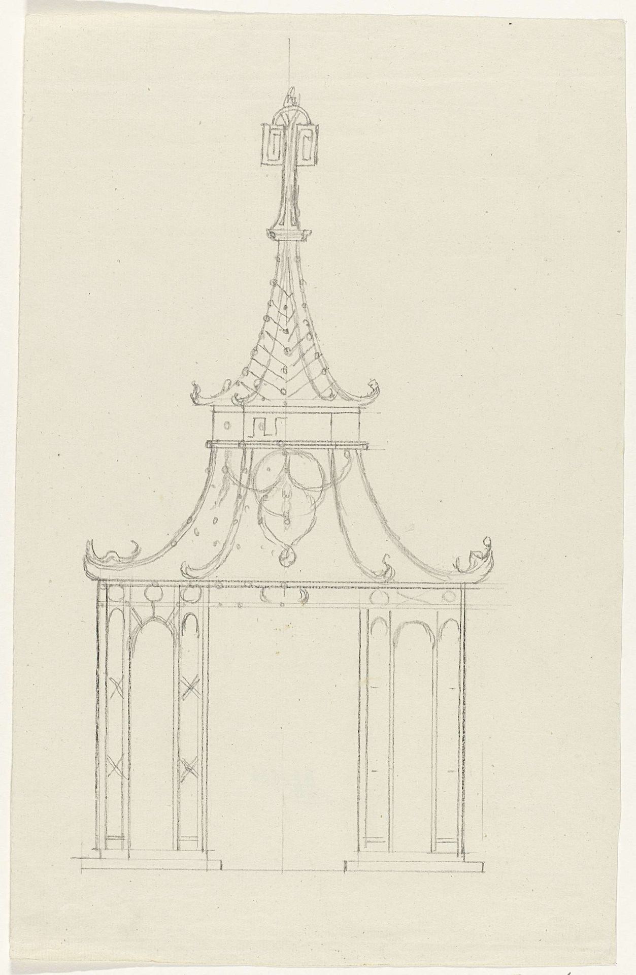Ontwerp voor illuminatie van een huis te Amsterdam, 1788 by Hendrik G. van Raan