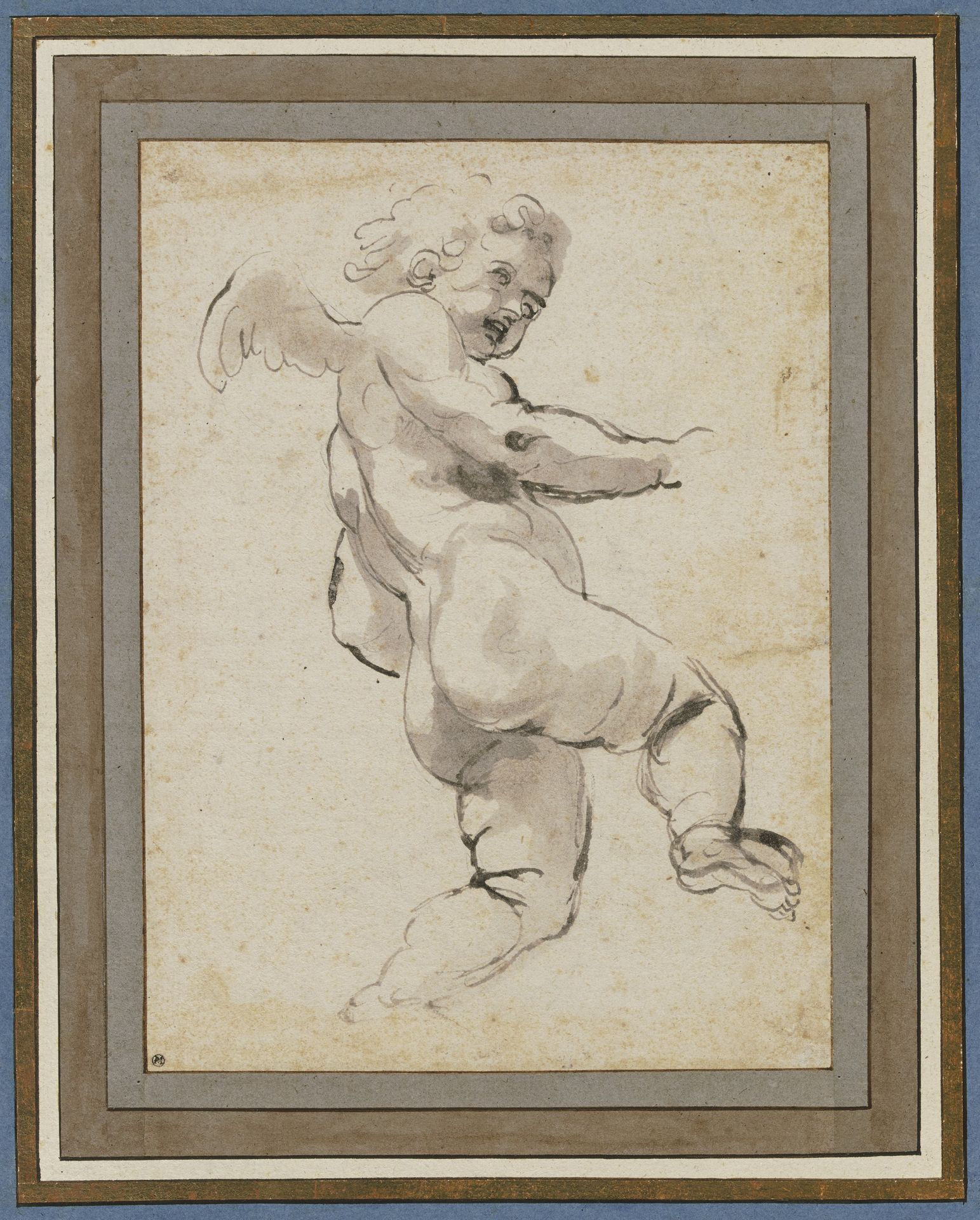 Schwebende Amorette nach rechts by Annibale Carracci