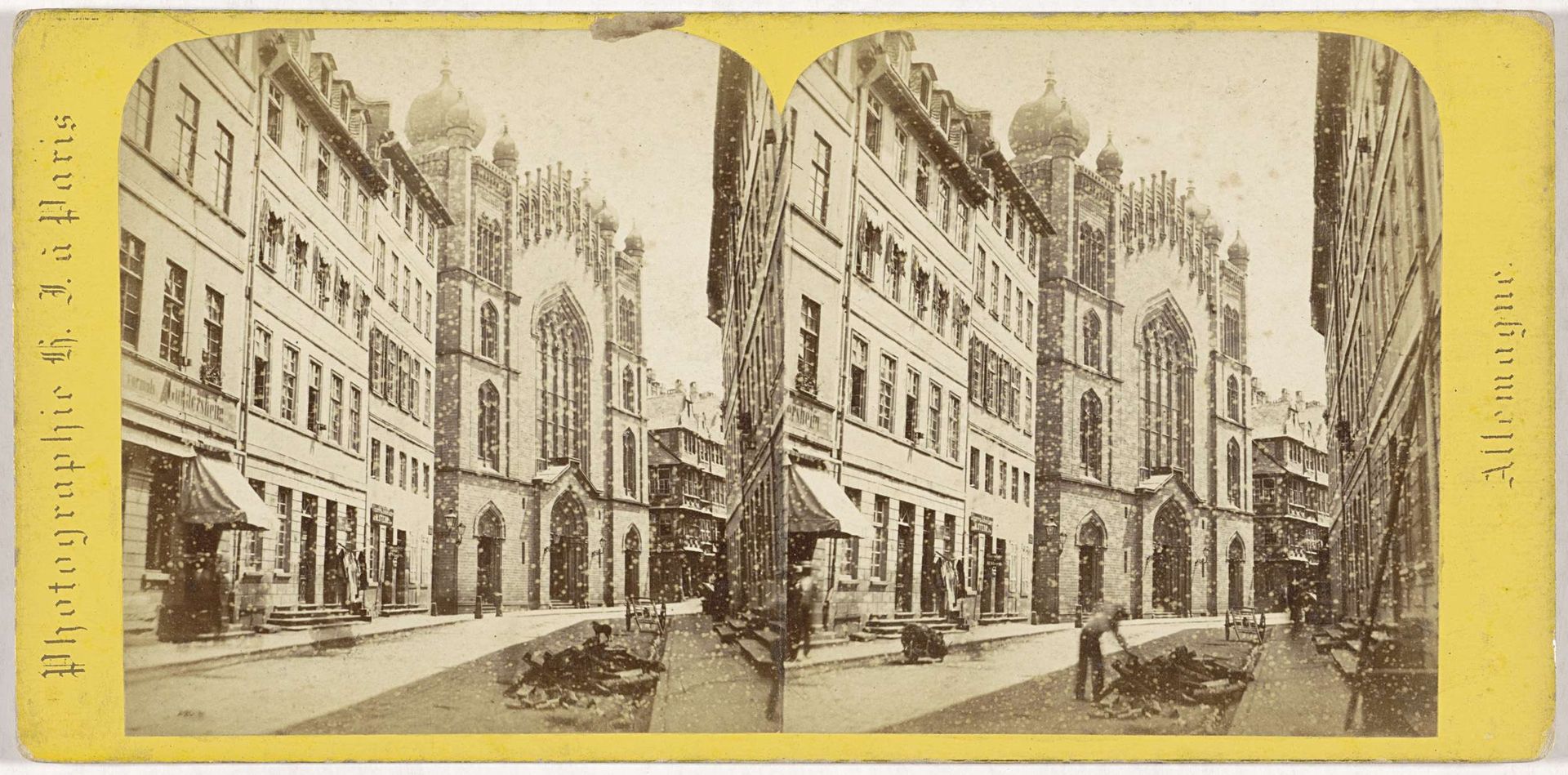 Hauptsynagoge in Frankfurt am Main, Duitsland by Hippolyte Jouvin