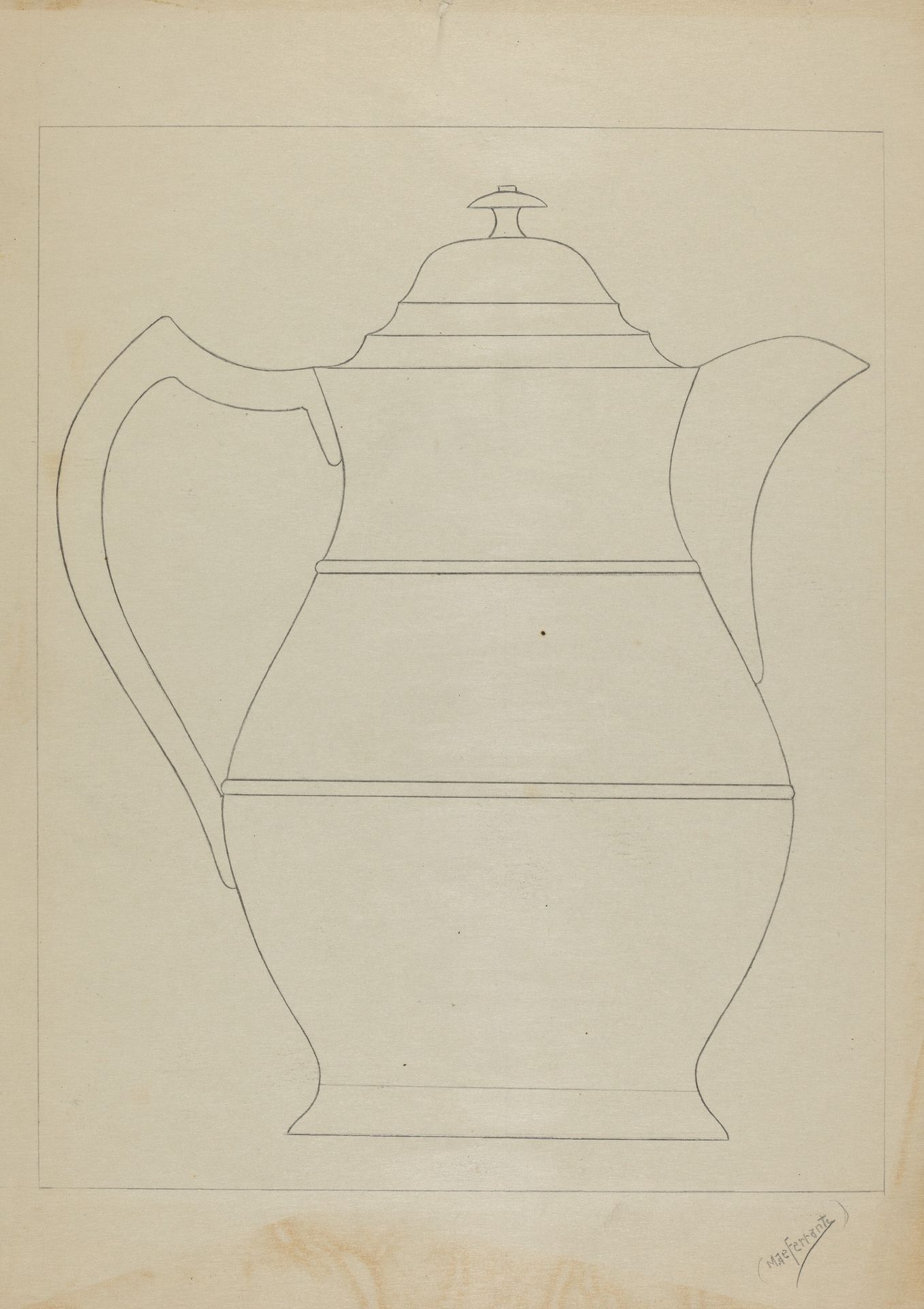 Covered Water Pitcher by Mario De Ferrante