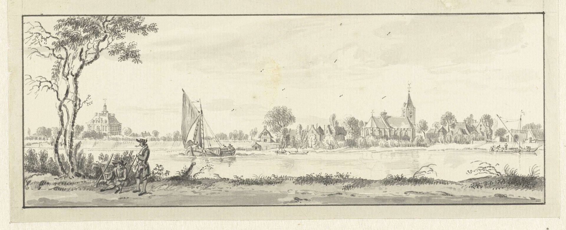 Gezicht op Huis Herlaar en Tienhoven by Jan de Beijer