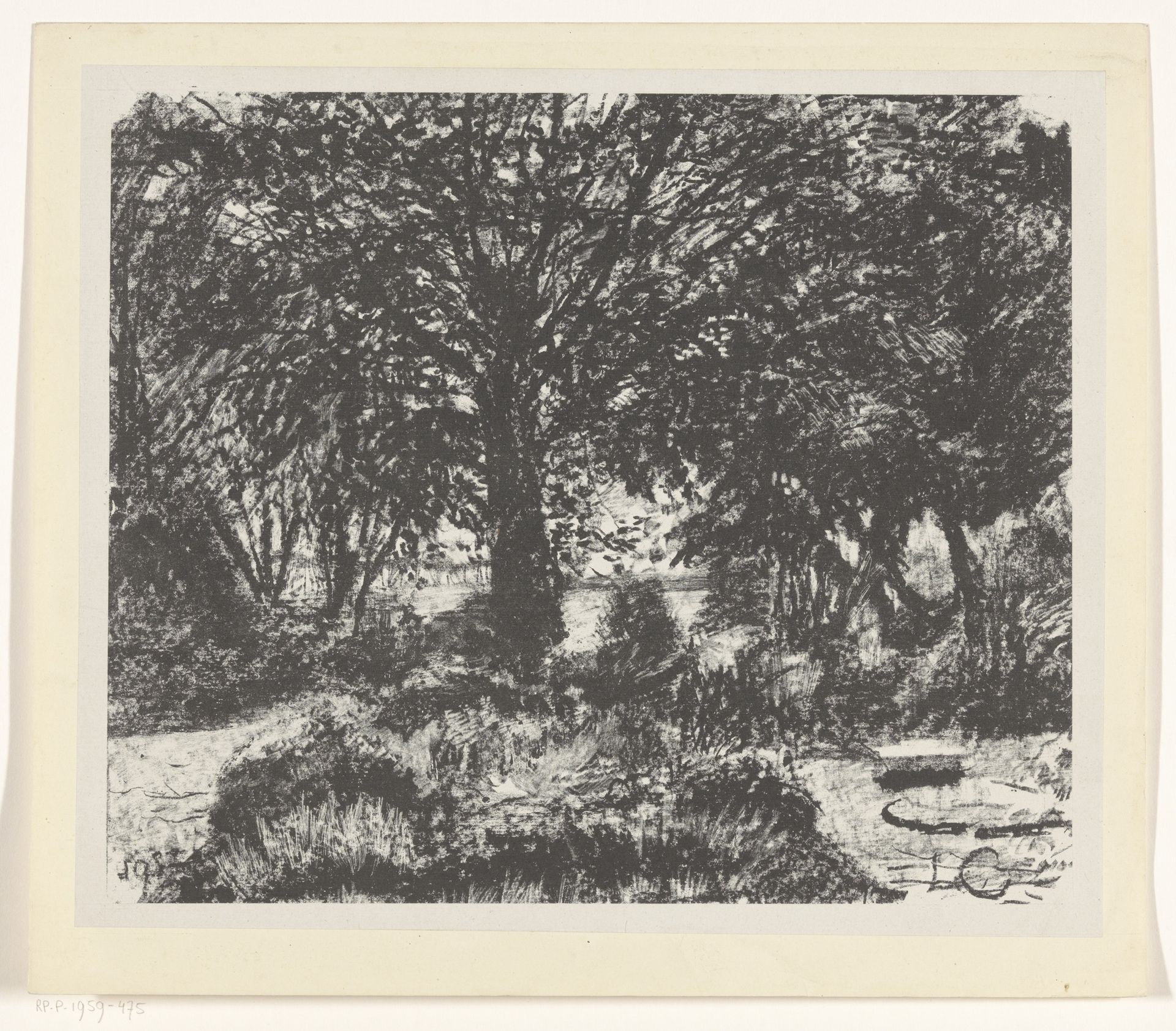 Tuin met grote boom by Carel Adolph Lion Cachet