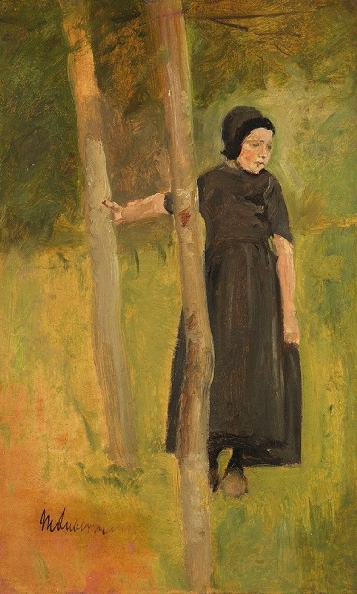 Kind unter Bäumen – Studie zu den ‘Spielenden Kindern’ by Max Liebermann