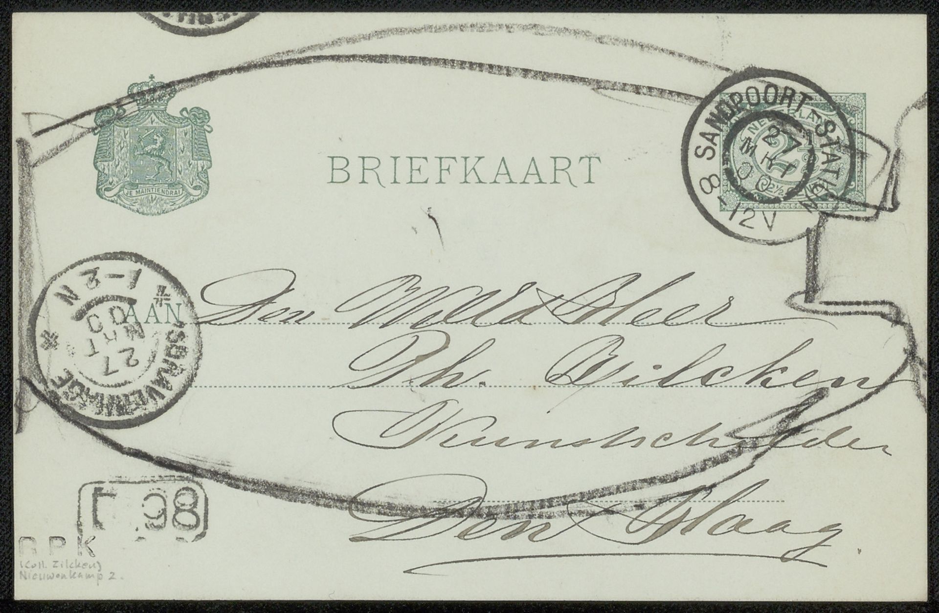 Briefkaart aan Philip Zilcken by Wijnand Otto Jan Nieuwenkamp