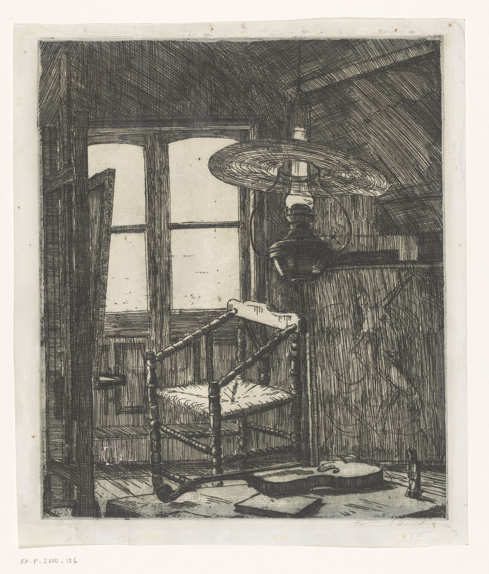 Atelier van de kunstenaar in zijn moeders huis by Hendrik Chabot